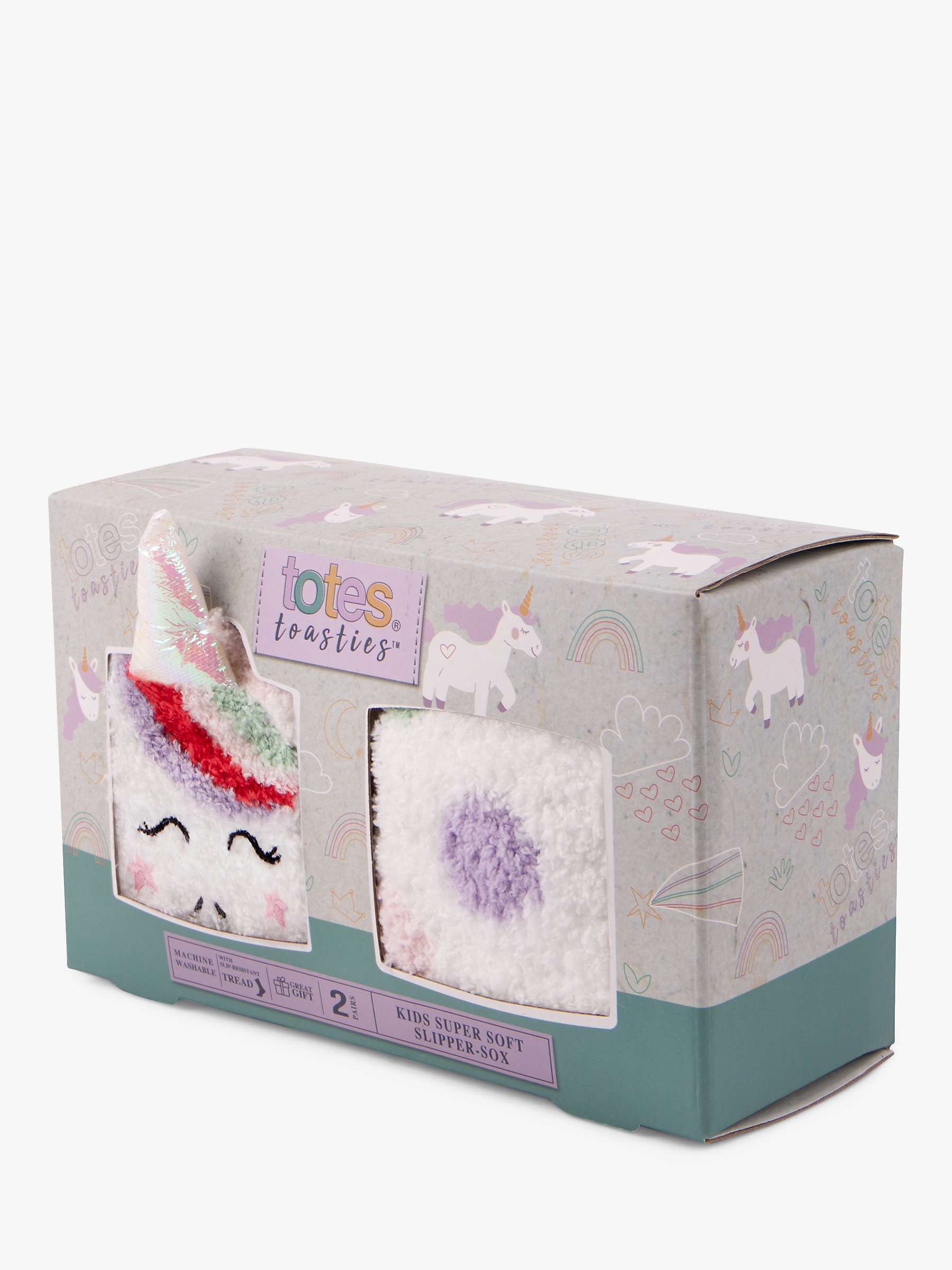 Buy totes Kids' Unicorn Spot Slipper Socks, Pack of 2 Online at johnlewis.com