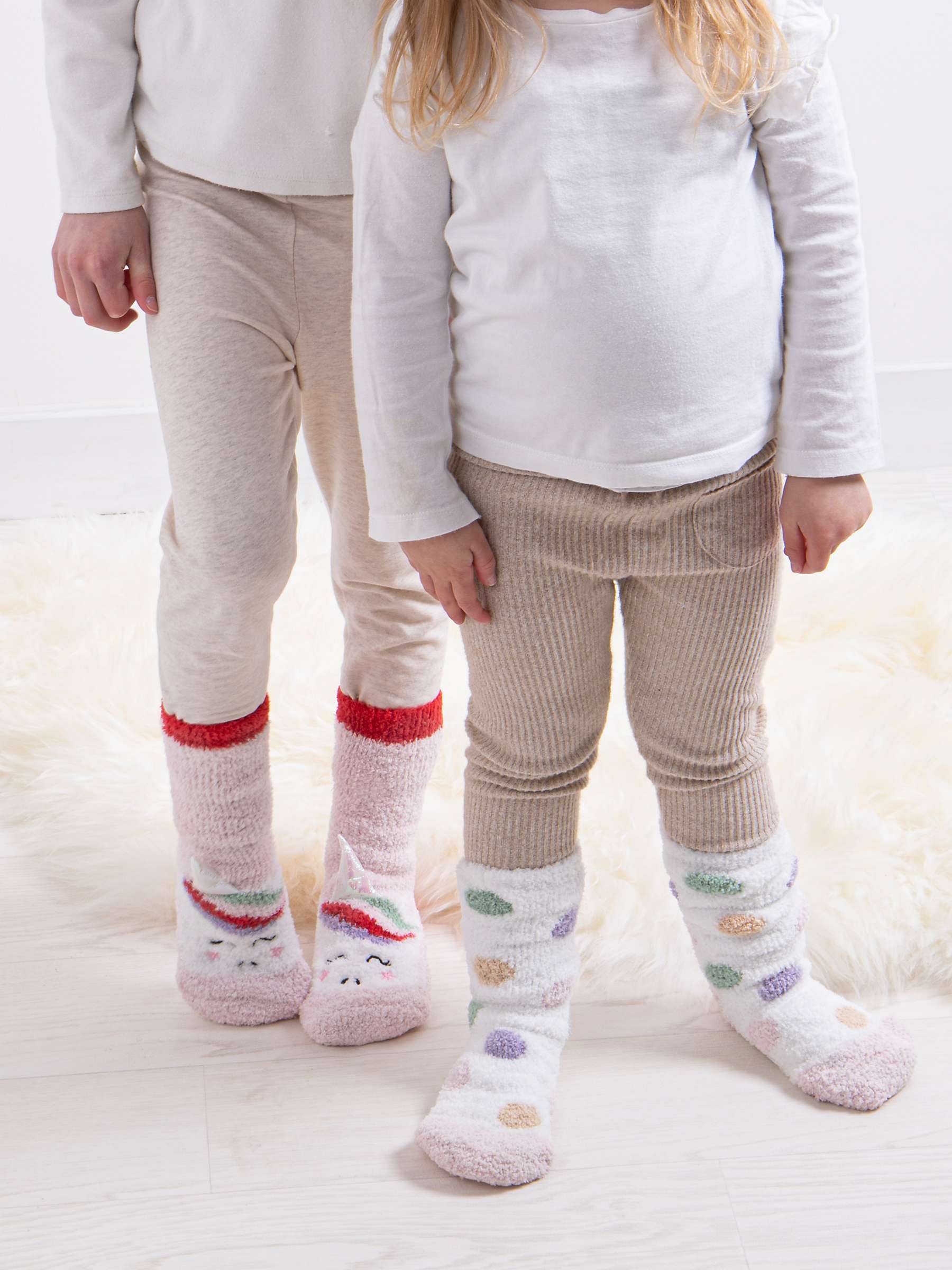 Buy totes Kids' Unicorn Spot Slipper Socks, Pack of 2 Online at johnlewis.com