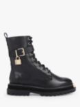 Carvela Base Buckle Strap Lace Up Boots, Black