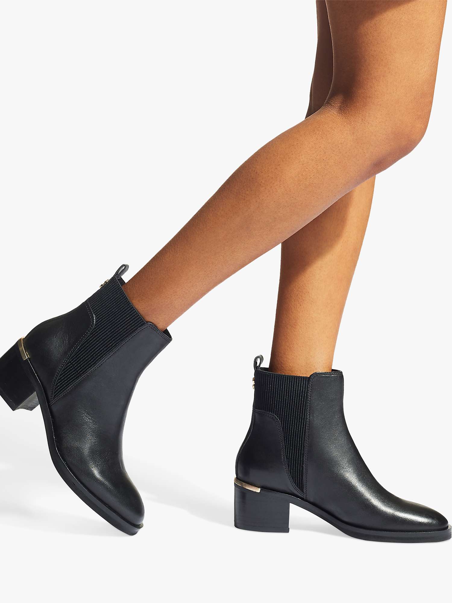Buy Carvela Liberty Leather Ankle Heel Boots, Black Online at johnlewis.com