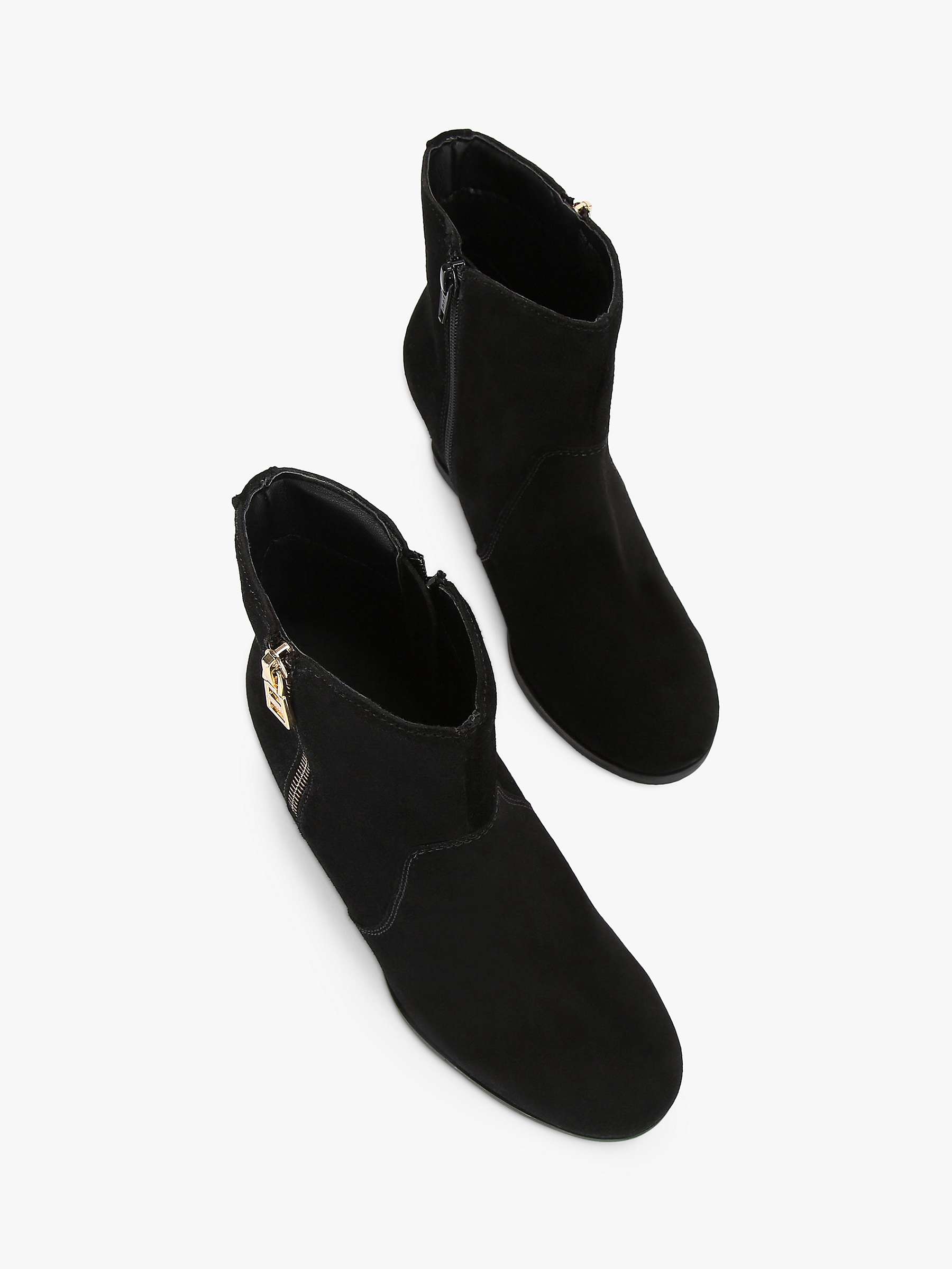 Buy Carvela Verity Suede Wedge Heel Boots, Black Online at johnlewis.com
