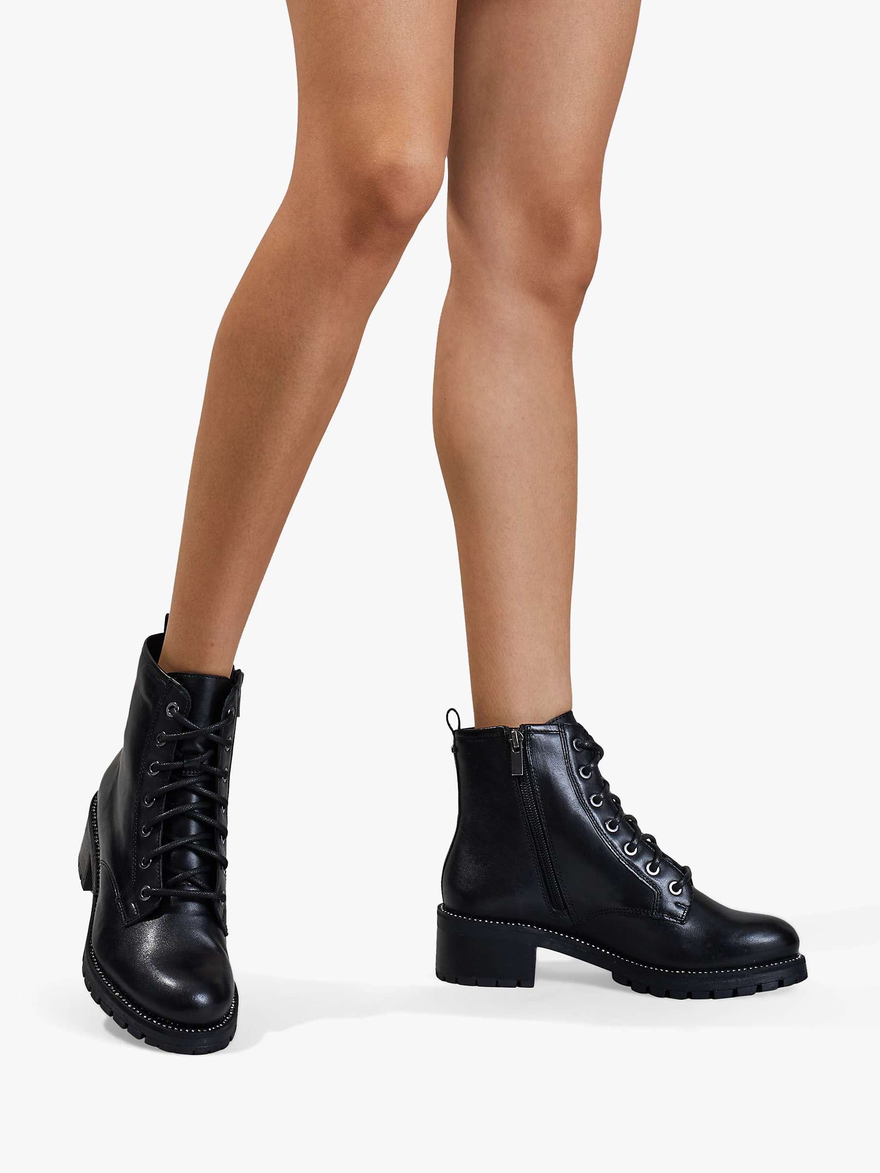 Carvela Treaty Lace Up Ankle Boots, Black at John Lewis & Partners