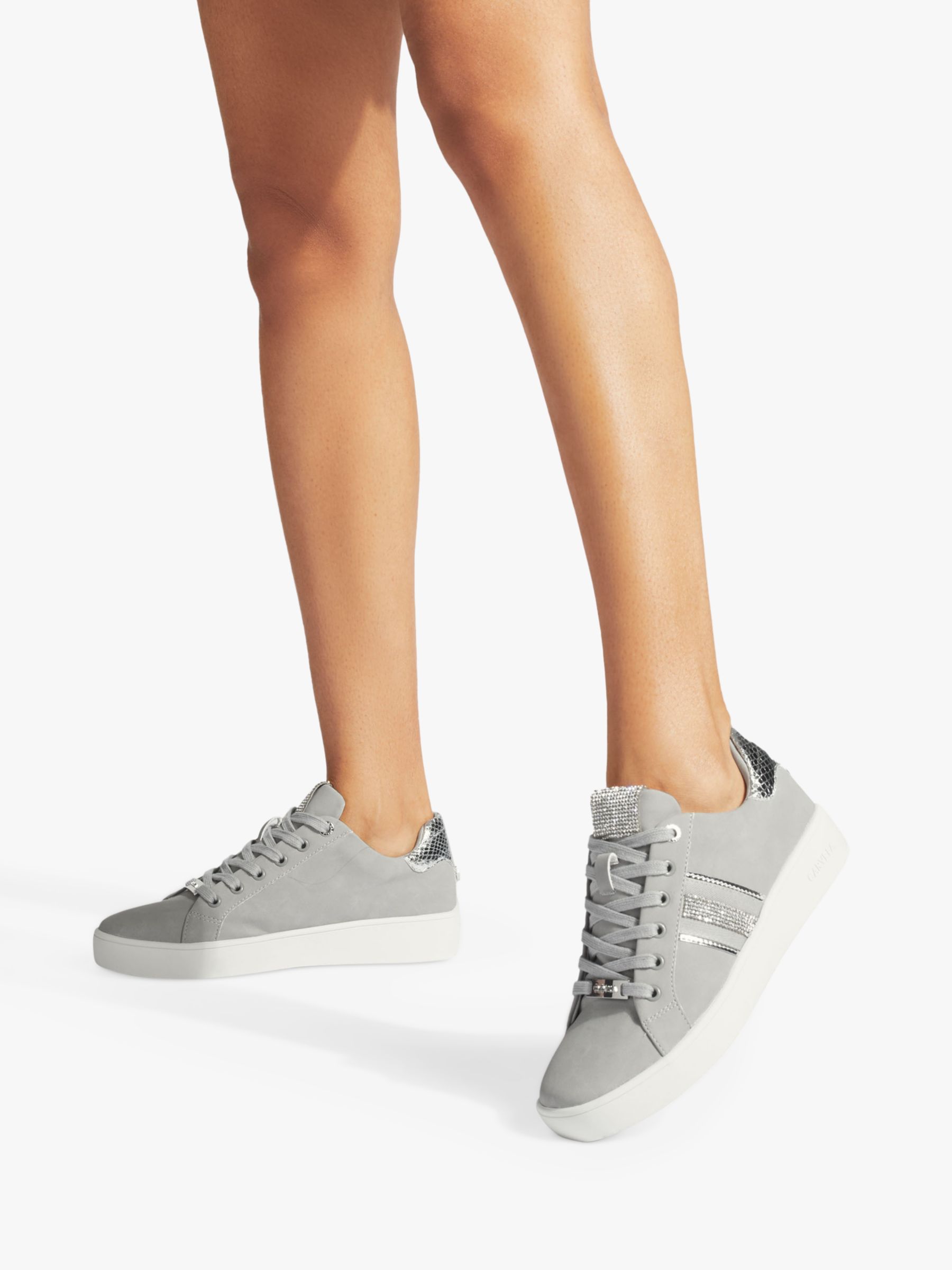 Carvela Rapid Embellished Trainers, Mid Grey at John Lewis & Partners