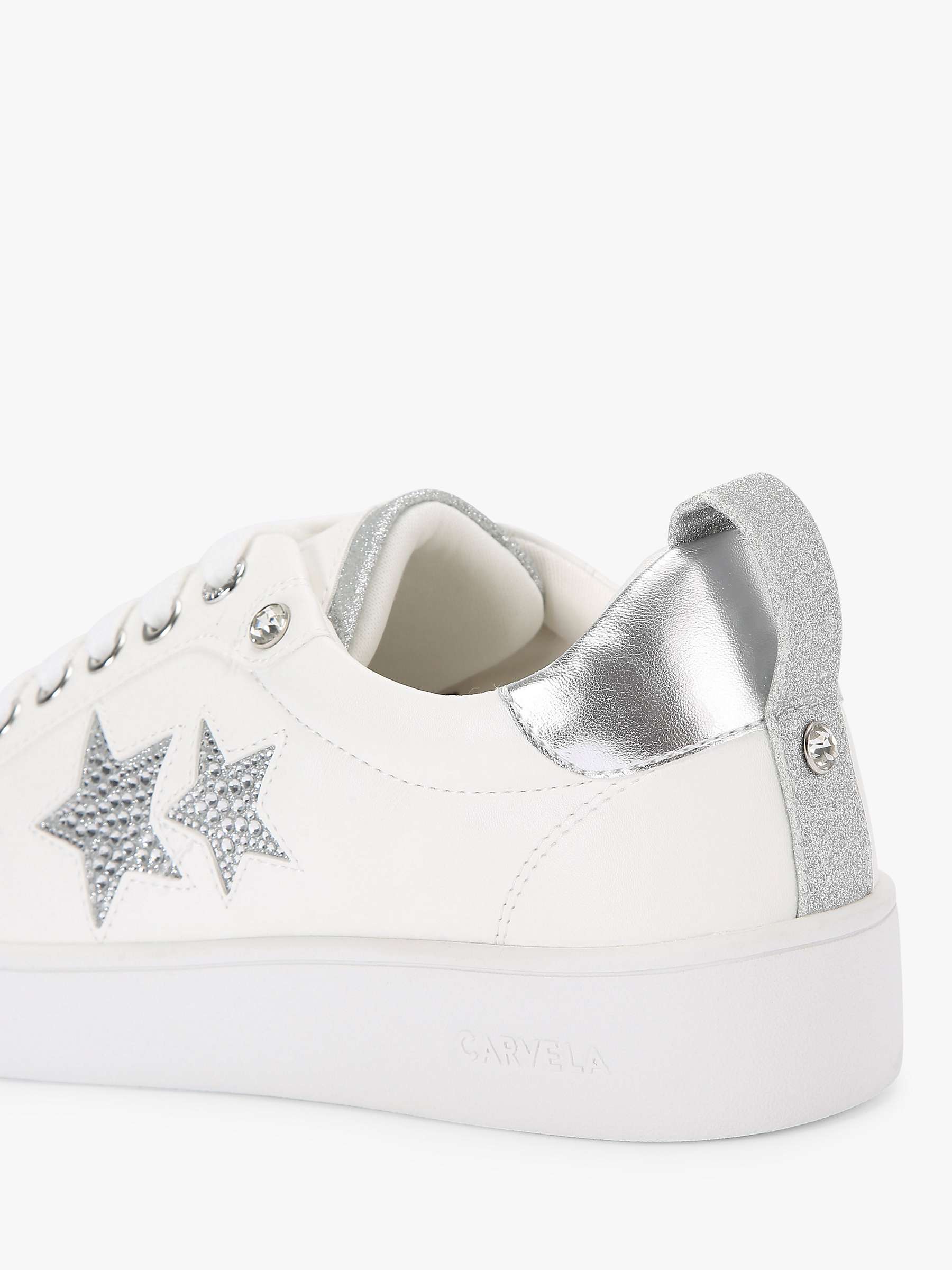 Buy Carvela Galaxy Star Embellished Trainers, White Online at johnlewis.com
