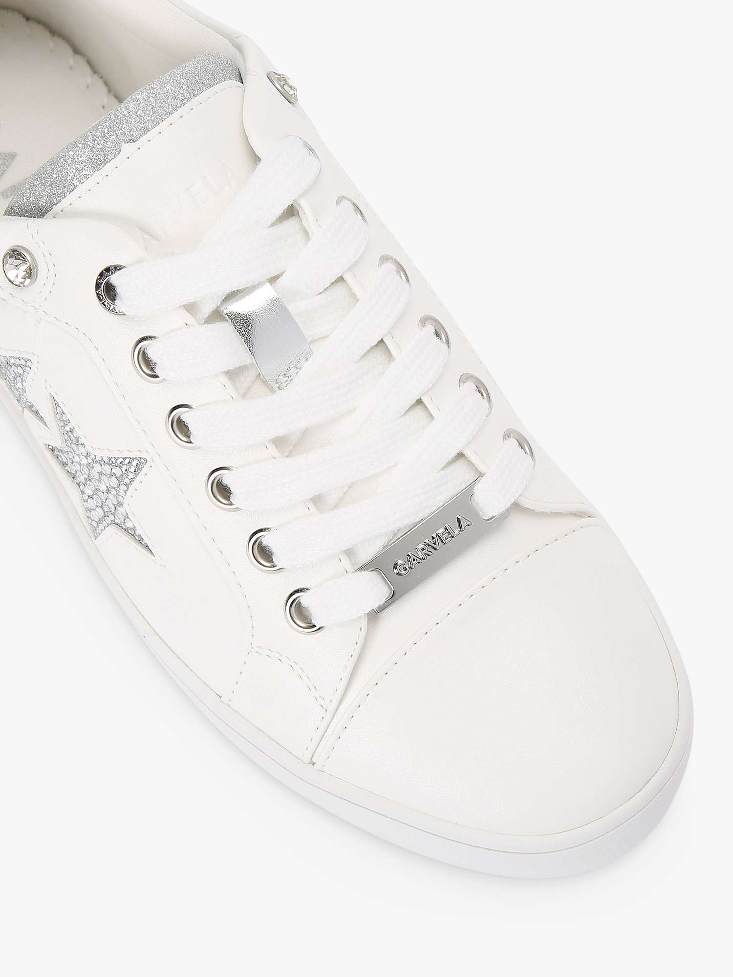 Buy Carvela Galaxy Star Embellished Trainers, White Online at johnlewis.com