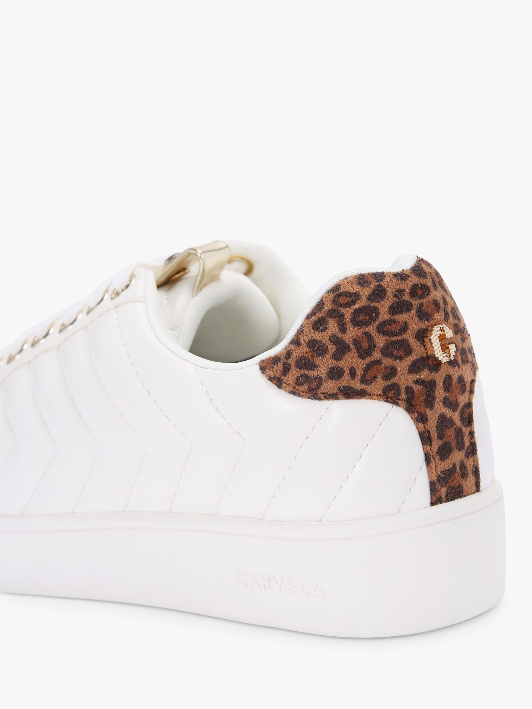 Buy Carvela Joyful Quilted Trainers, White/Multi Online at johnlewis.com