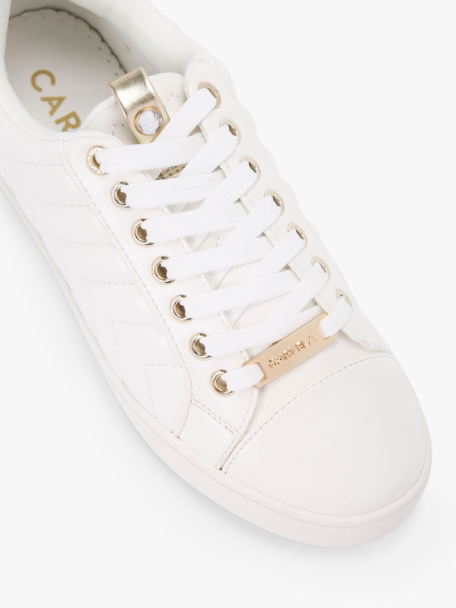 Buy Carvela Joyful Quilted Trainers, White/Multi Online at johnlewis.com