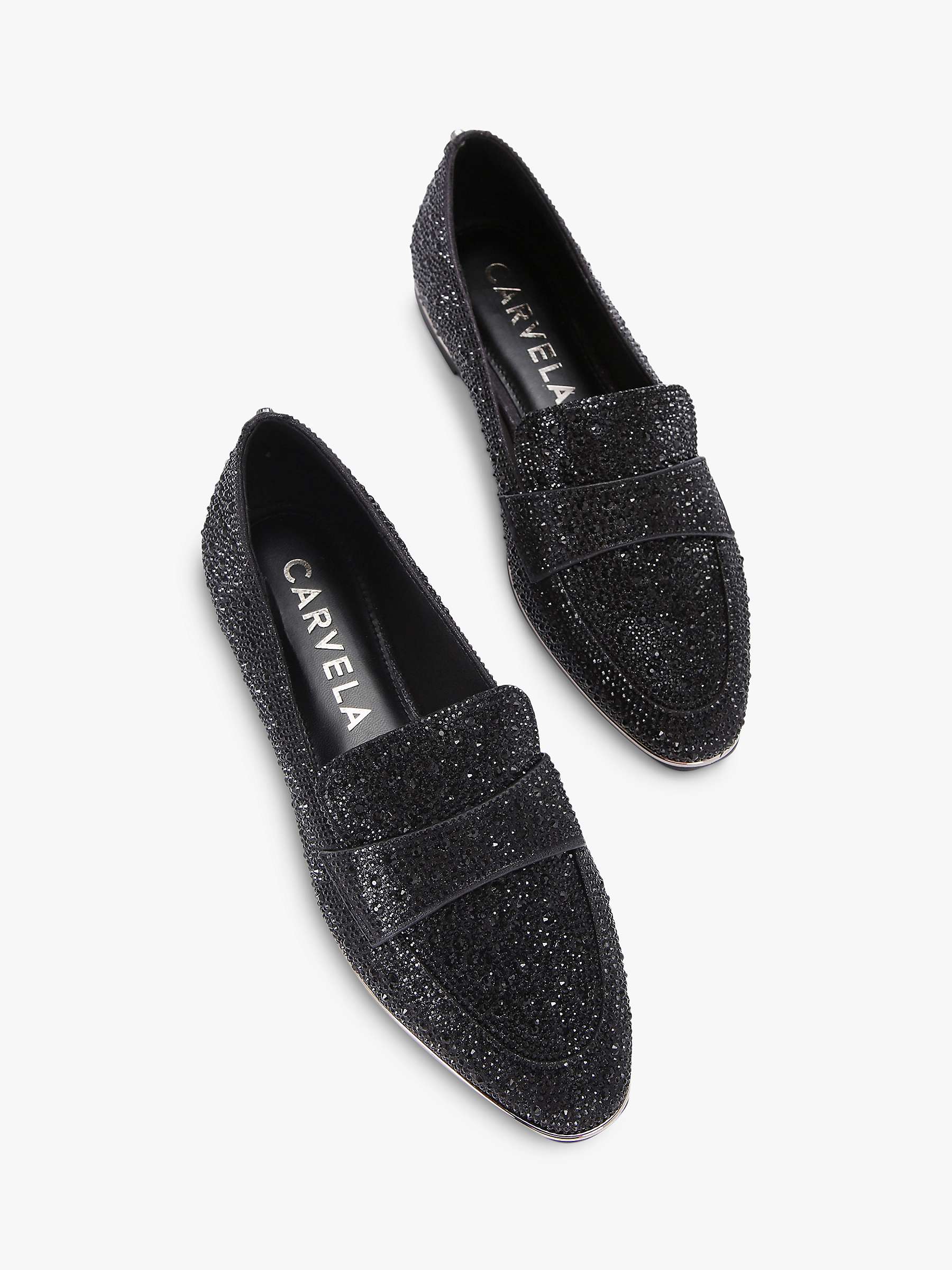 Buy Carvela Lexie Jewel Toe Loafers, Black Online at johnlewis.com