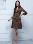Jolie Moi Leopard Print Dress, Camel