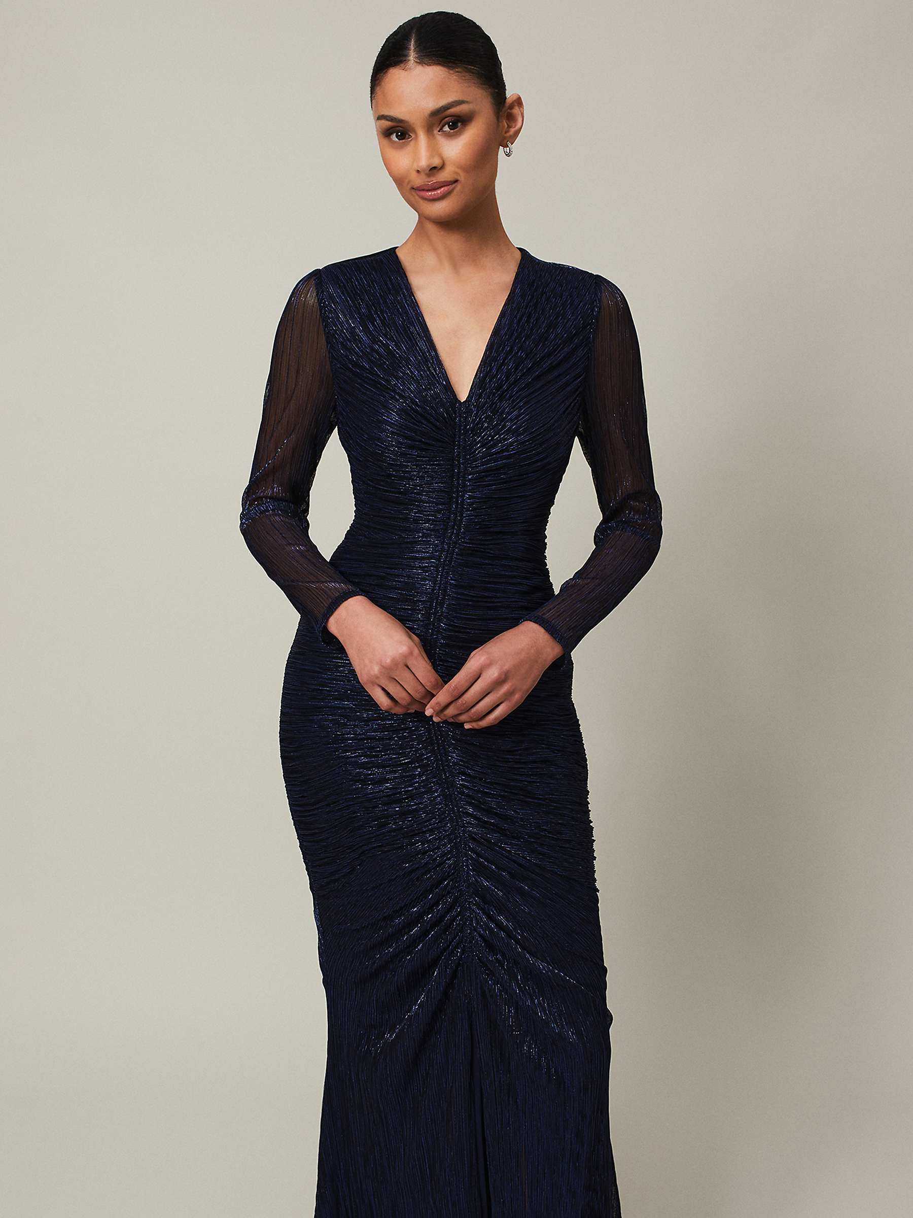 Buy Phase Eight Shannia Ruched Maxi Dress, Blue Online at johnlewis.com