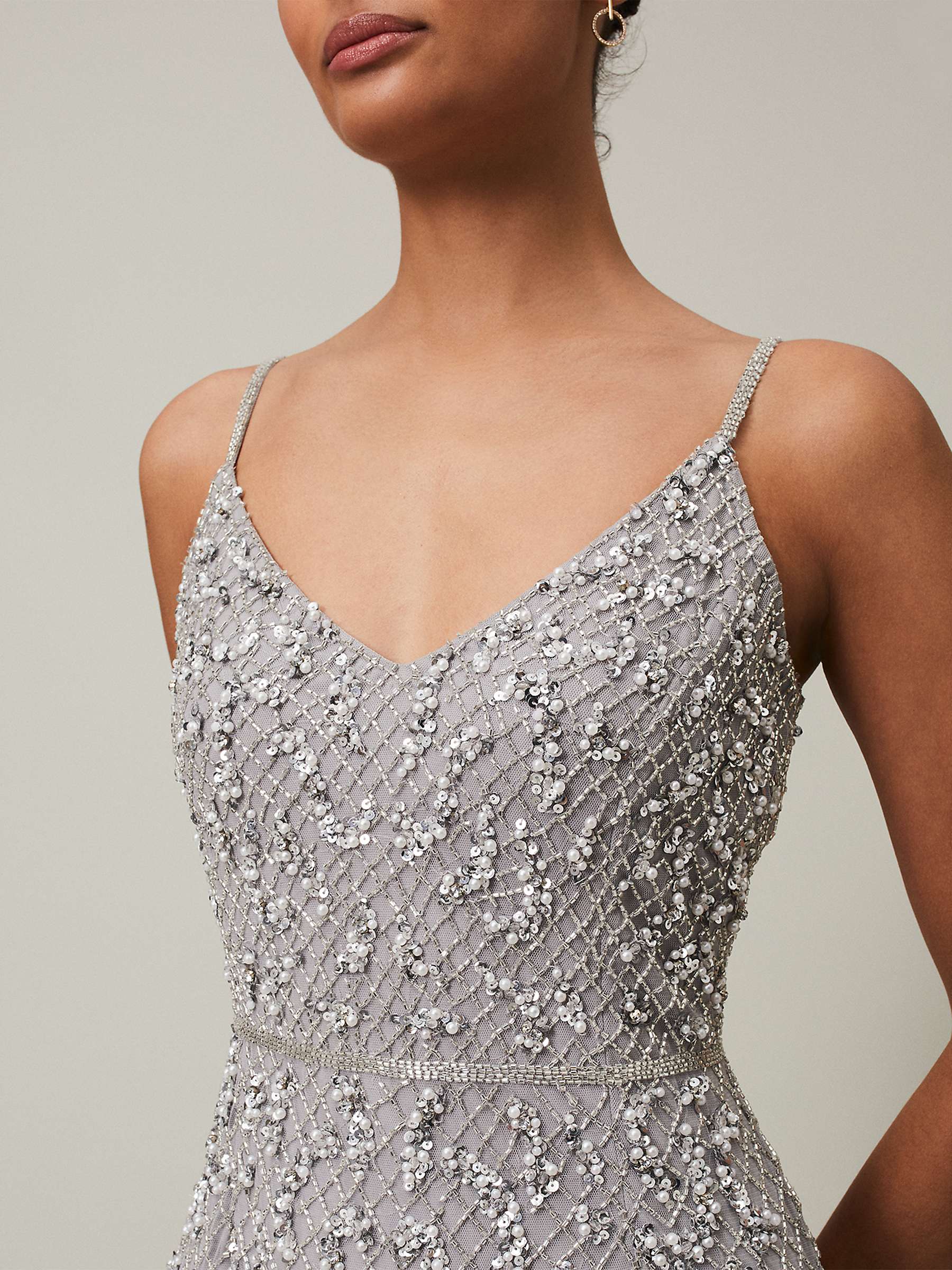 Buy Phase Eight Alexia Sequin Maxi Dress, Silver Online at johnlewis.com