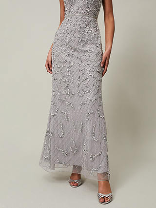 Phase Eight Alexia Sequin Maxi Dress, Silver