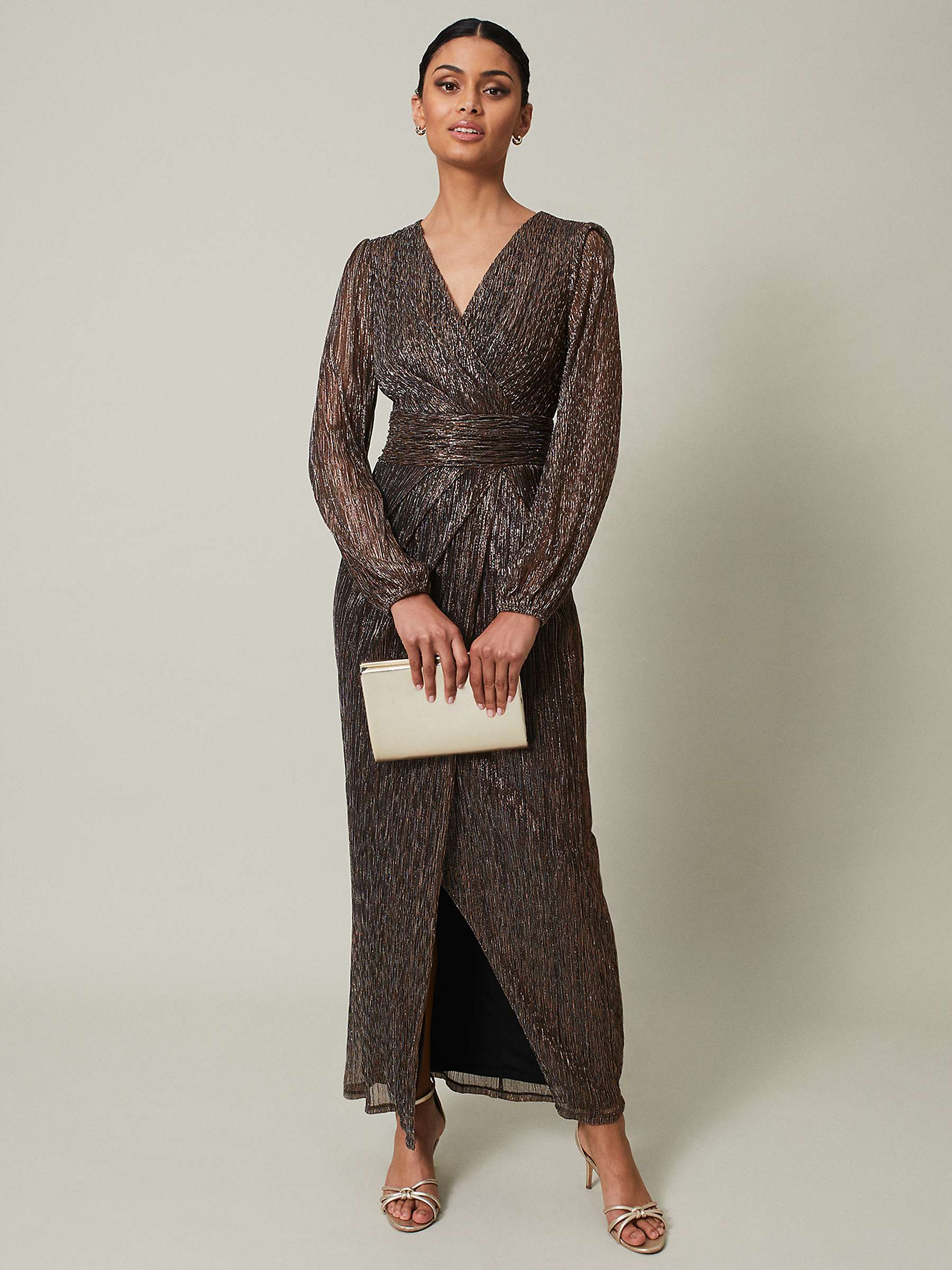 Buy Phase Eight Brielle Wrap Maxi Dress, Black/Bronze Online at johnlewis.com
