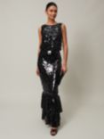 Phase Eight Elena Sequin Maxi Dress, Black