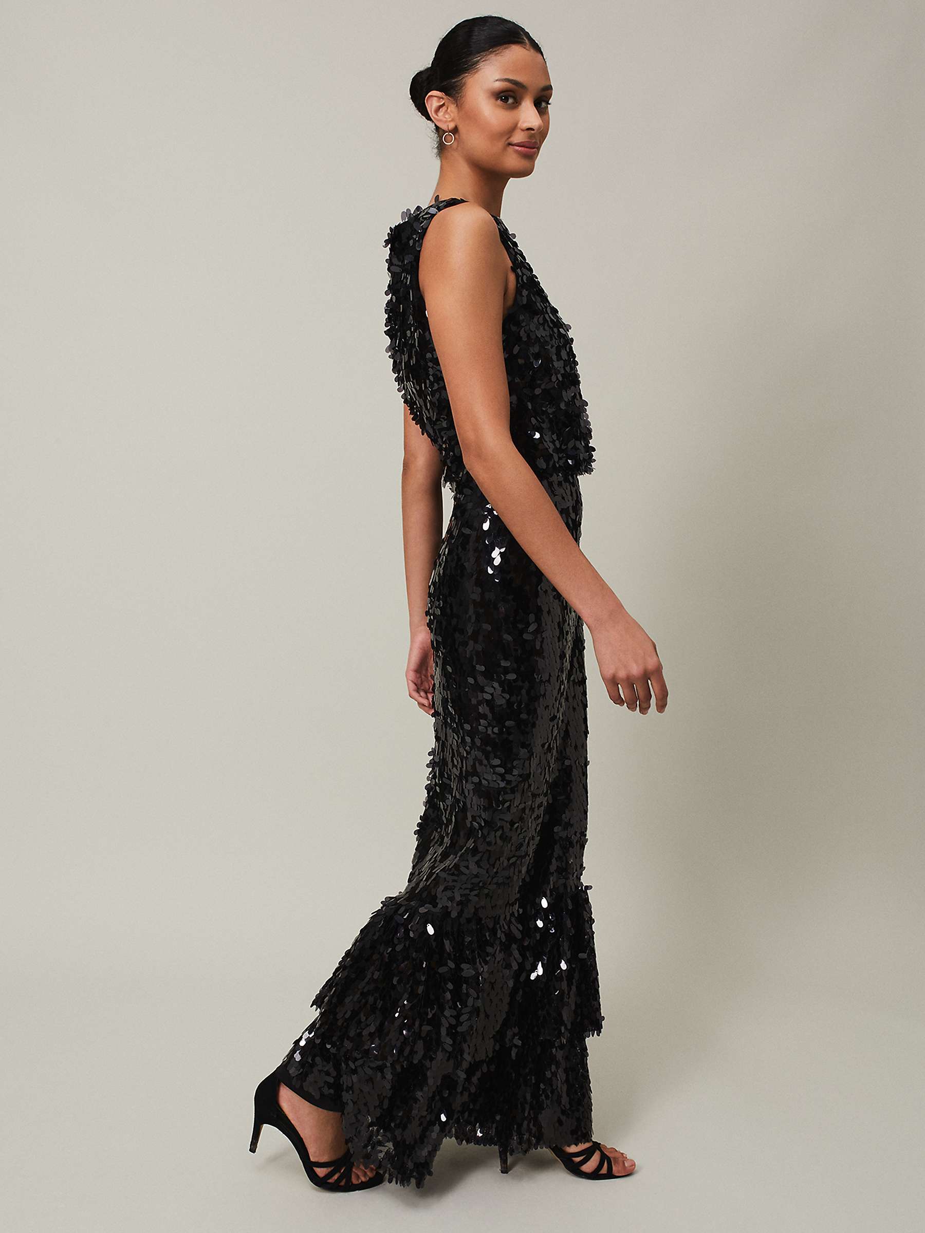 Buy Phase Eight Elena Sequin Maxi Dress, Black Online at johnlewis.com