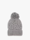 totes Cable Knit Pom Pom Beanie Hat, Grey