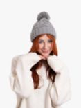 totes Cable Knit Pom Pom Beanie Hat, Grey