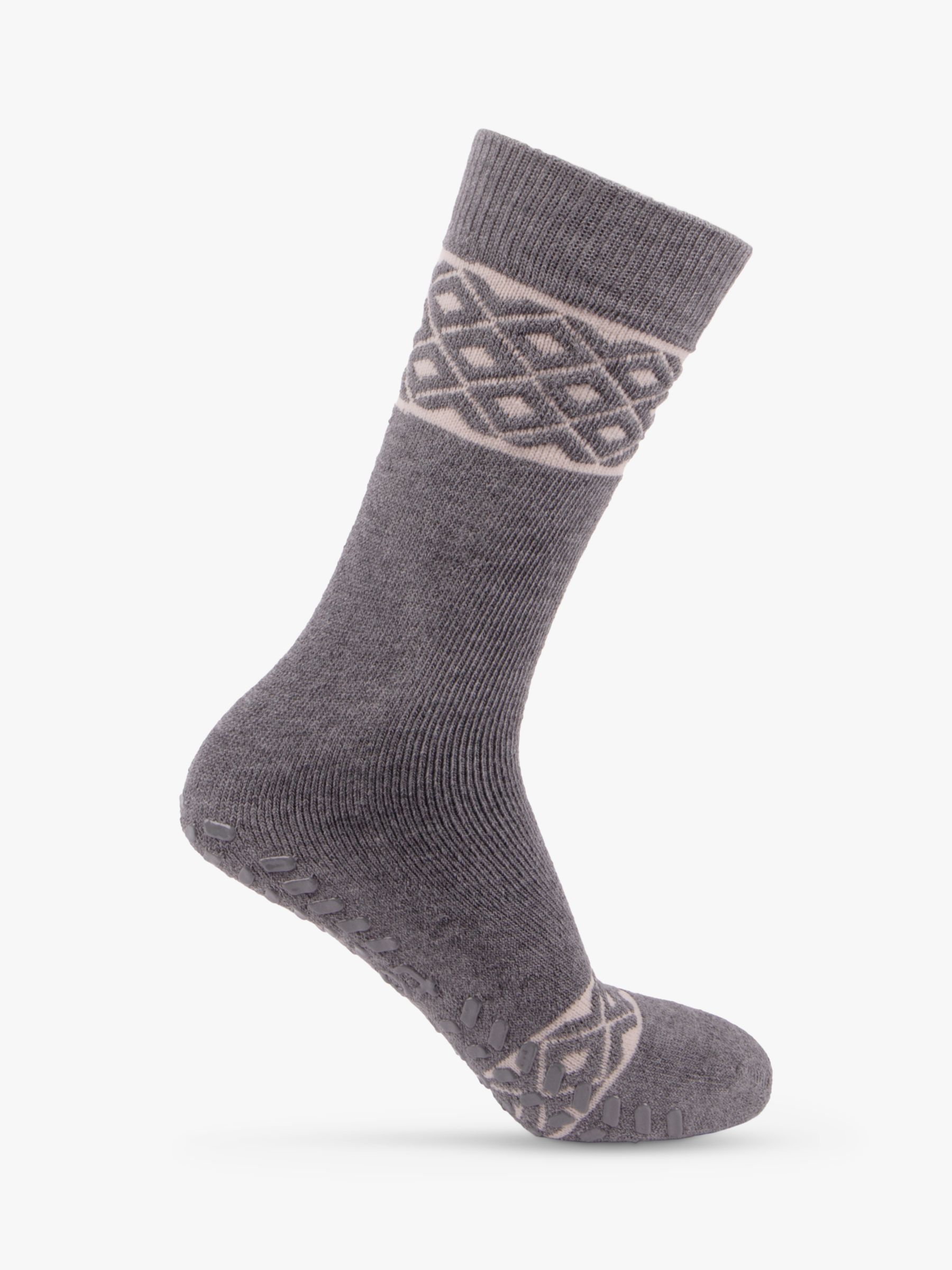 totes Supersoft Slipper Socks, Pack of 2, Black/Grey at John Lewis