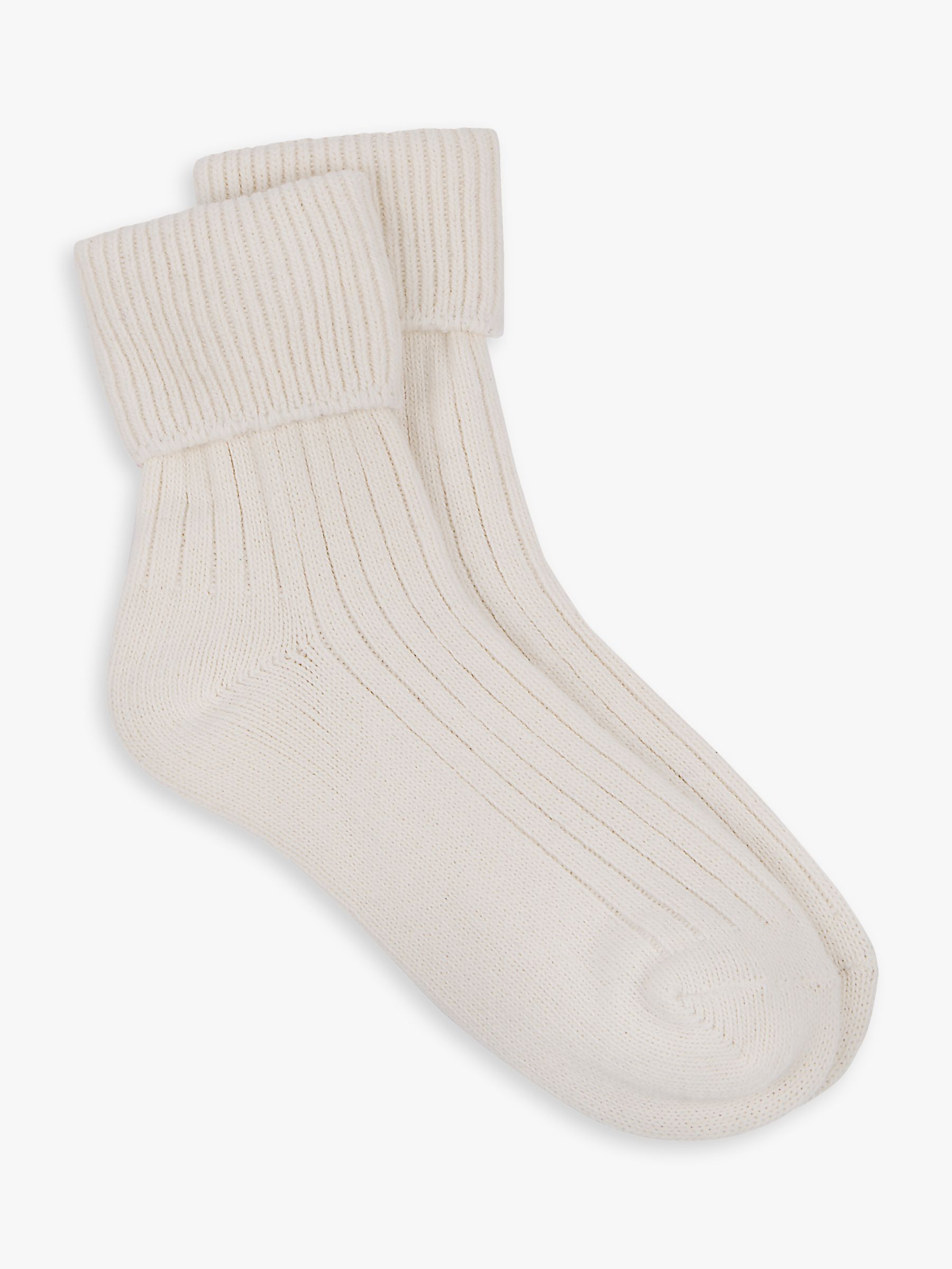 totes Wool and Cashmere Blend Ribbed Ankle Socks, Oat, One Size