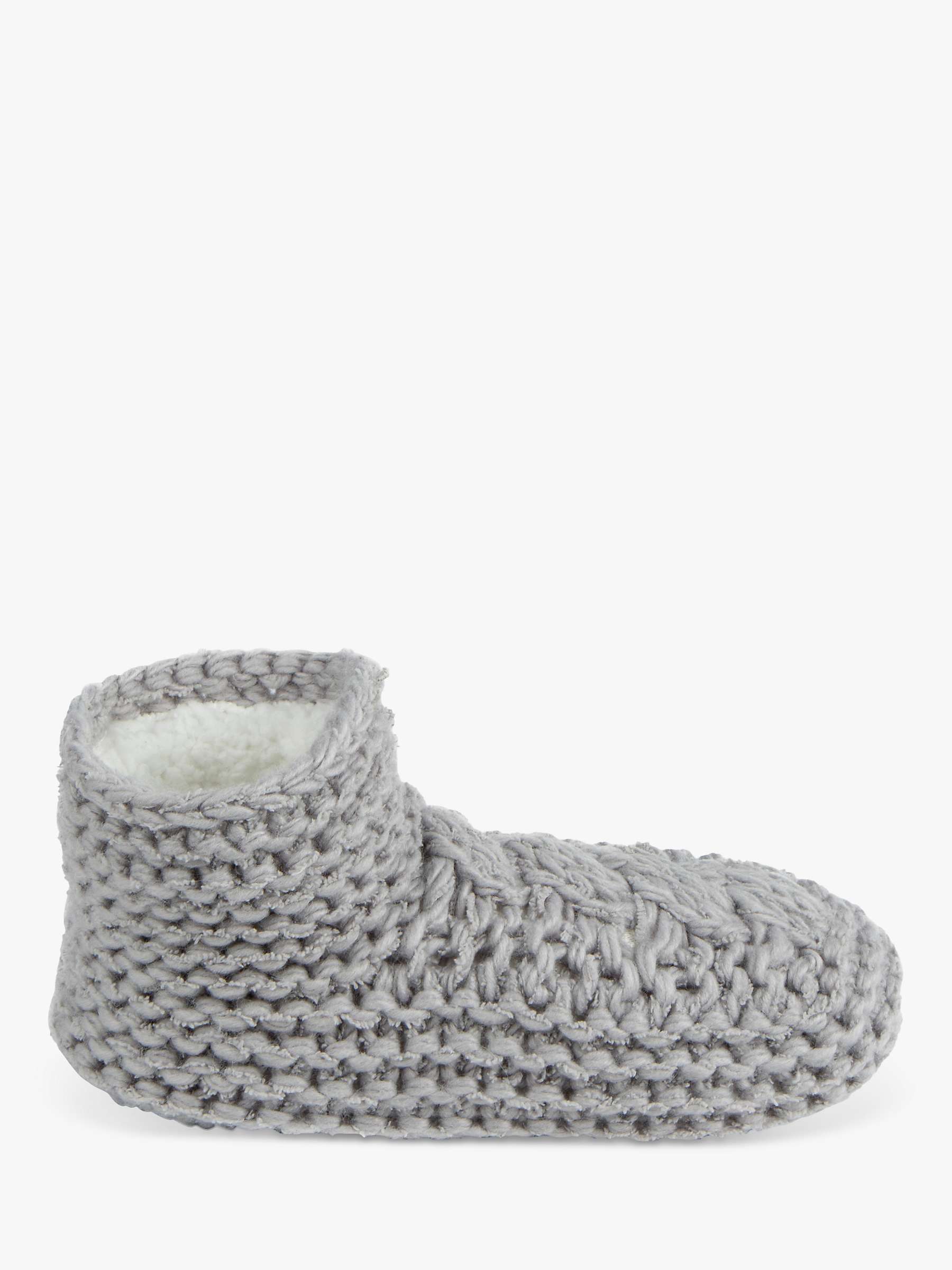 Buy totes Chunky Knit Bootie Style Slipper Socks, Grey Online at johnlewis.com
