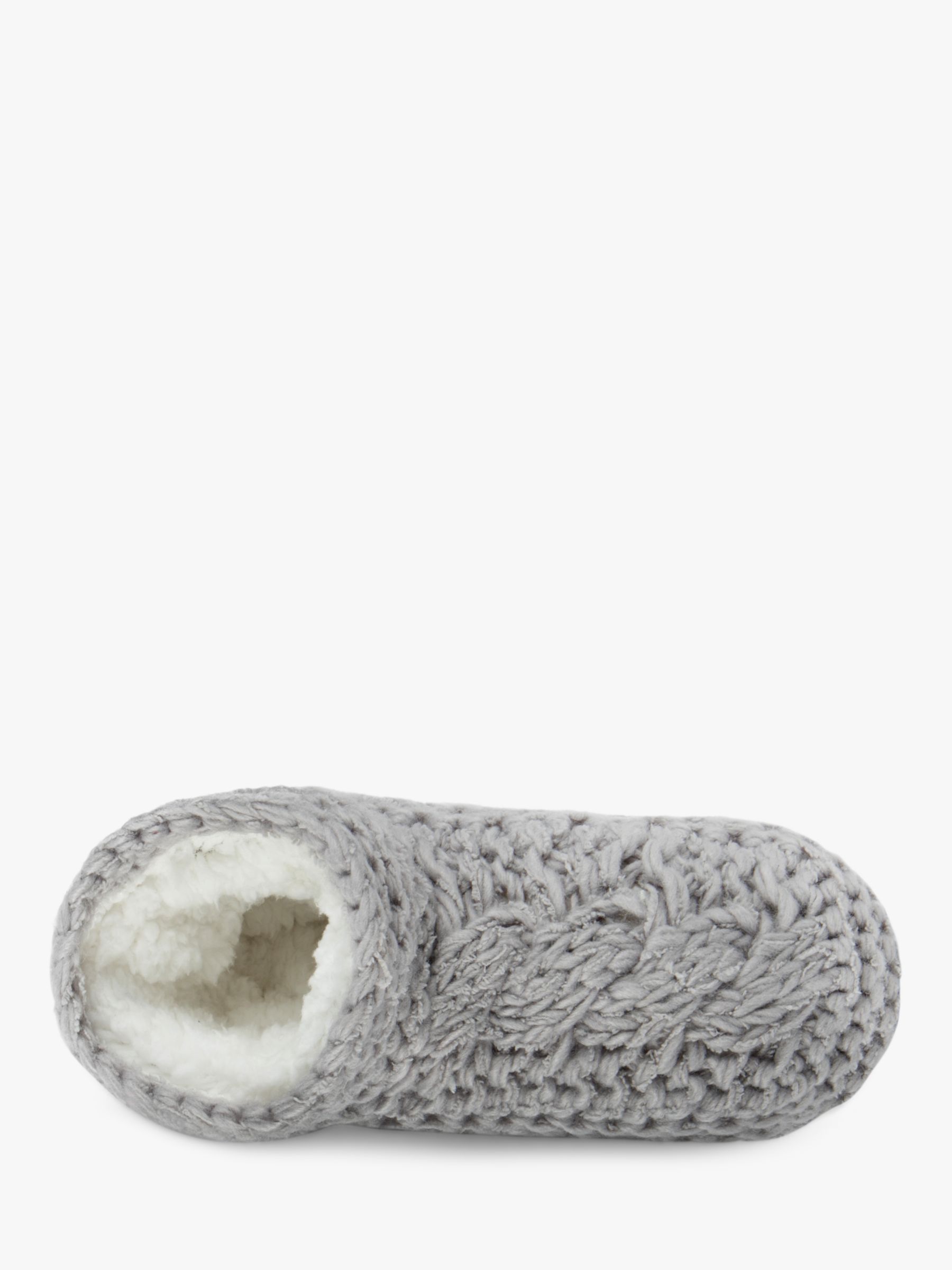 Buy totes Chunky Knit Bootie Style Slipper Socks, Grey Online at johnlewis.com