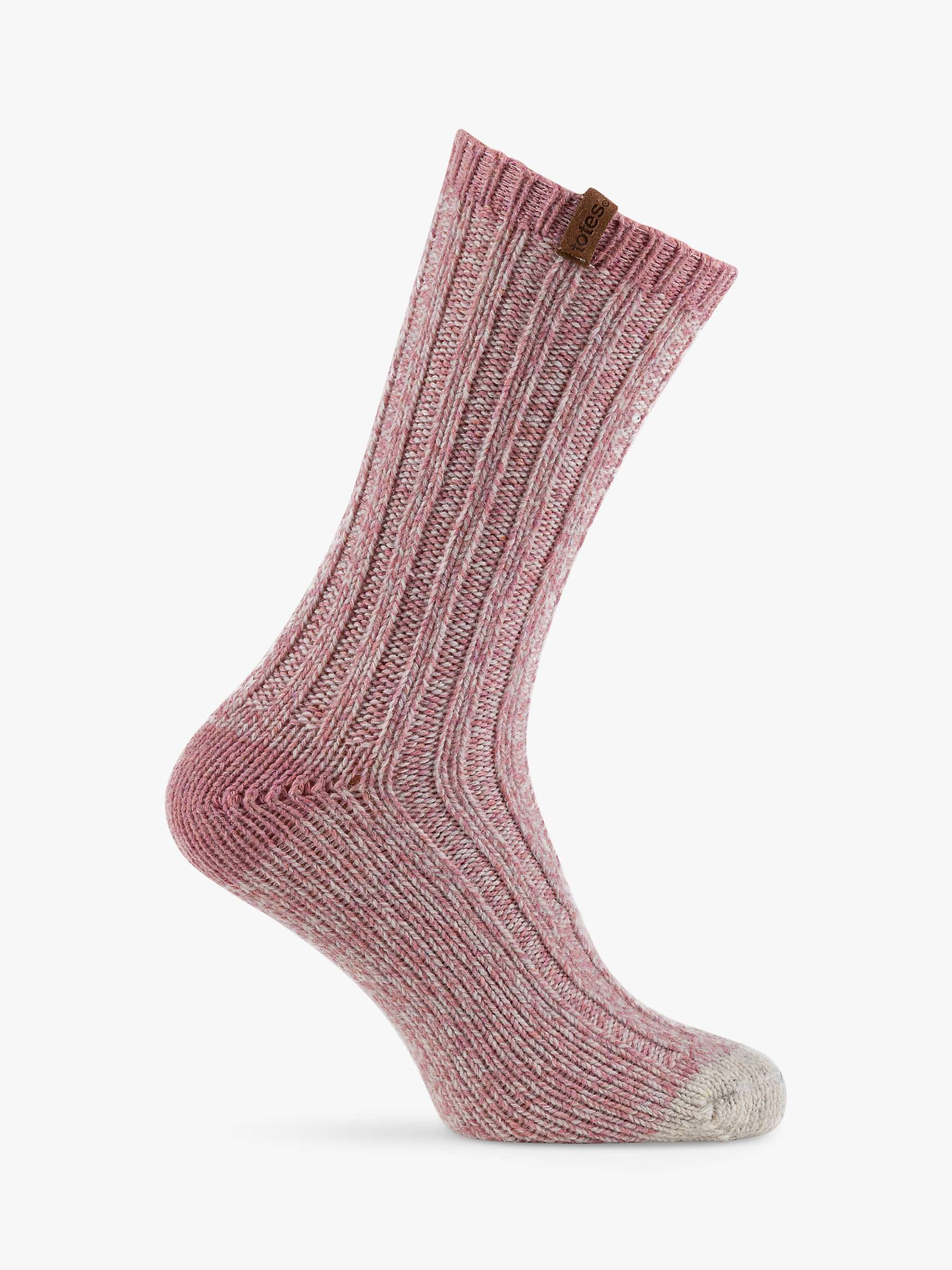 Buy totes Chunky Wool Blend Boot Socks, Pack of 2, Blush/Oat Online at johnlewis.com