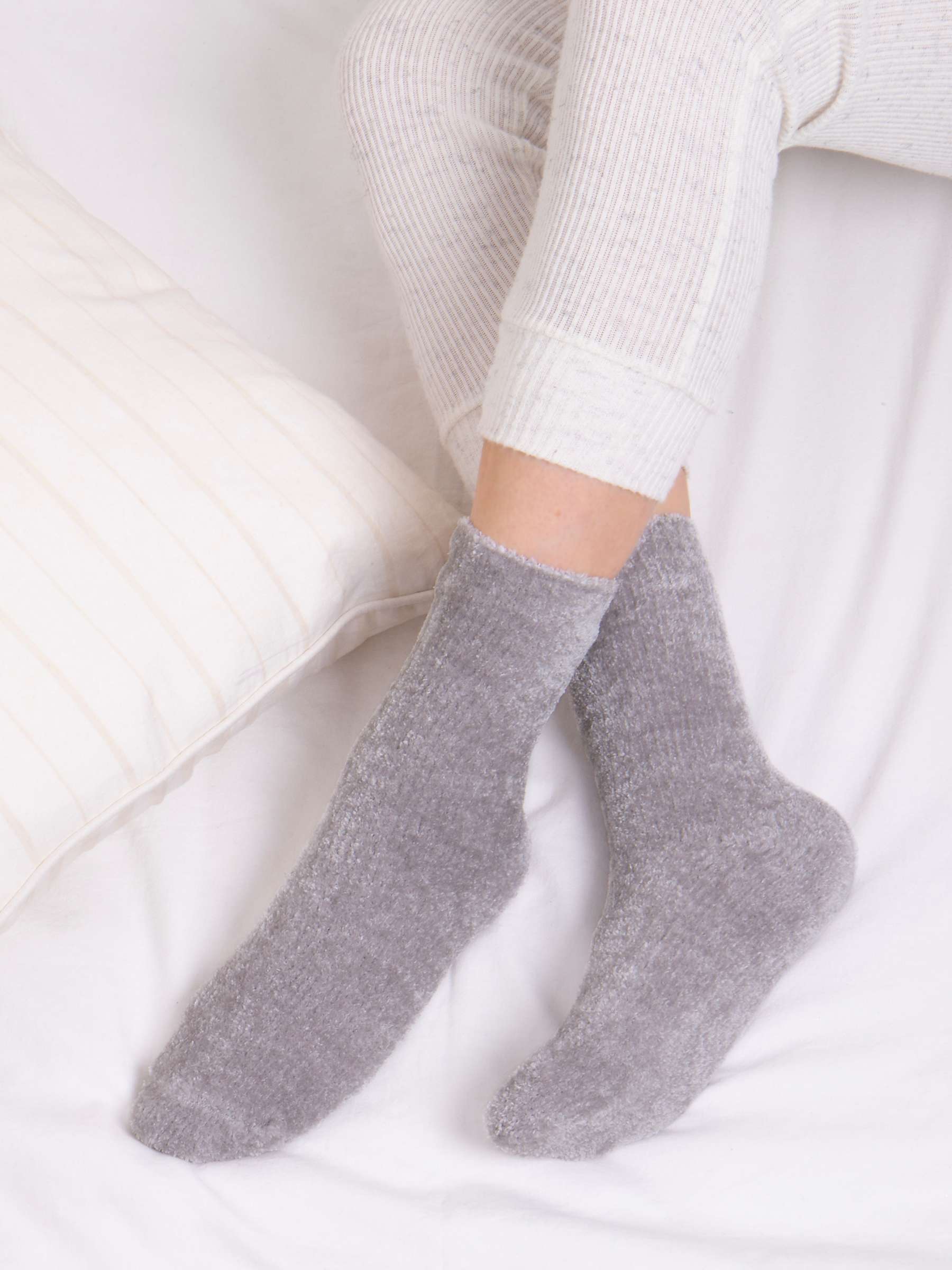 Buy totes Fairisle and Chenille Supersoft Bed Socks, Pack of 2, Fairisle/Grey Online at johnlewis.com