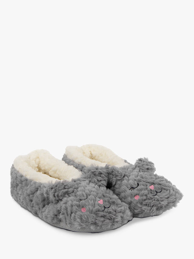 totes Novelty Footsie Slippers, Cat