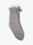 totes Textured Slipper Socks, Grey
