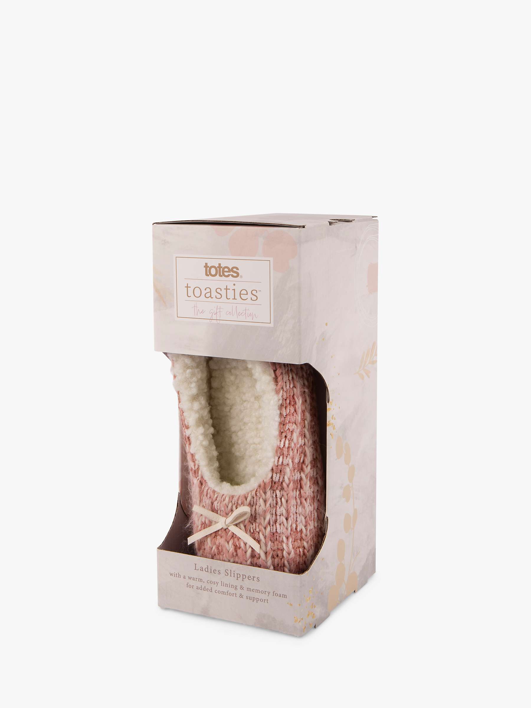 Buy totes Knitted Ballet Slippers, Pink/Cream Online at johnlewis.com