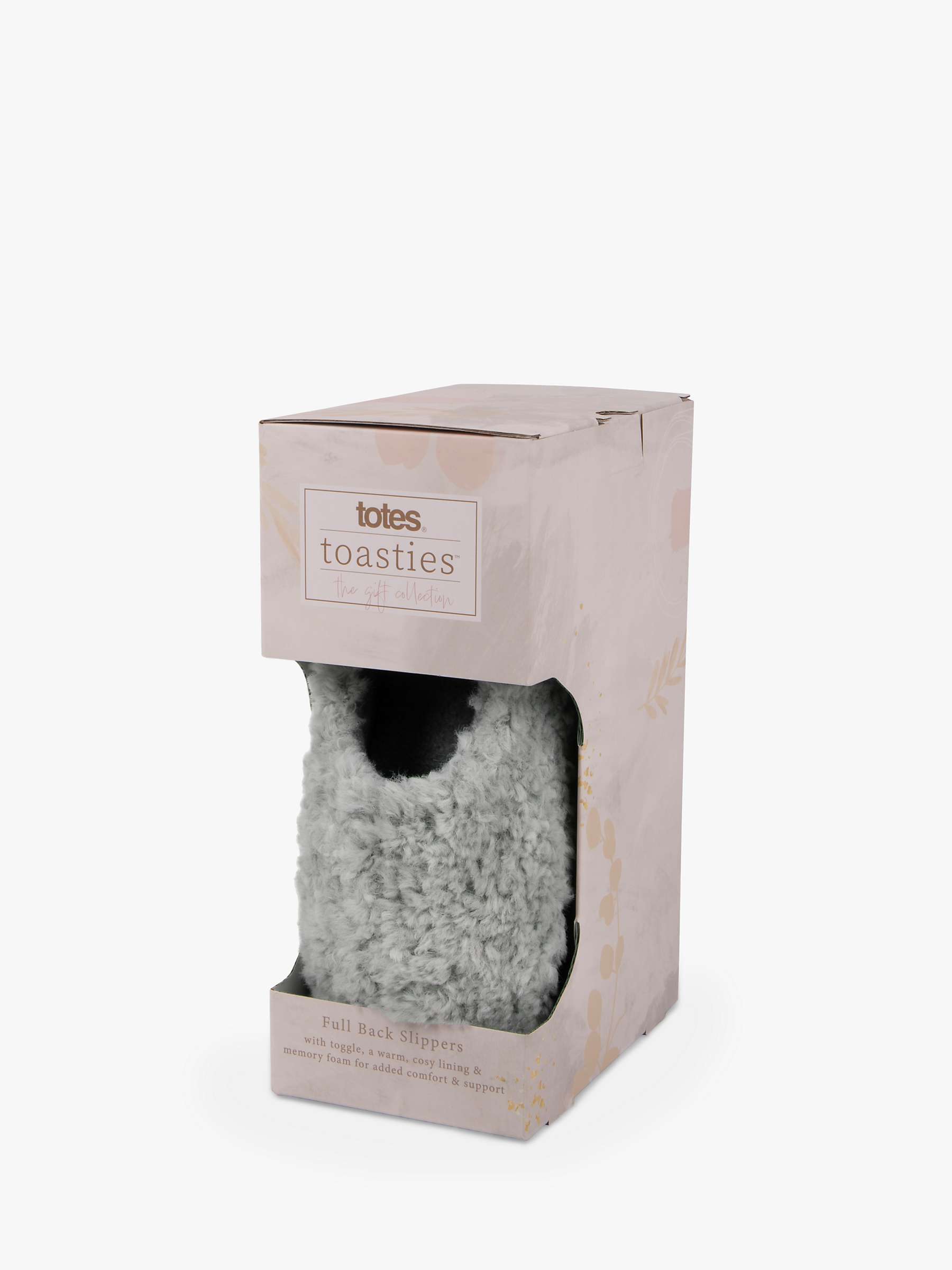 Buy totes Faux Fur Full Back Slippers, Grey Online at johnlewis.com