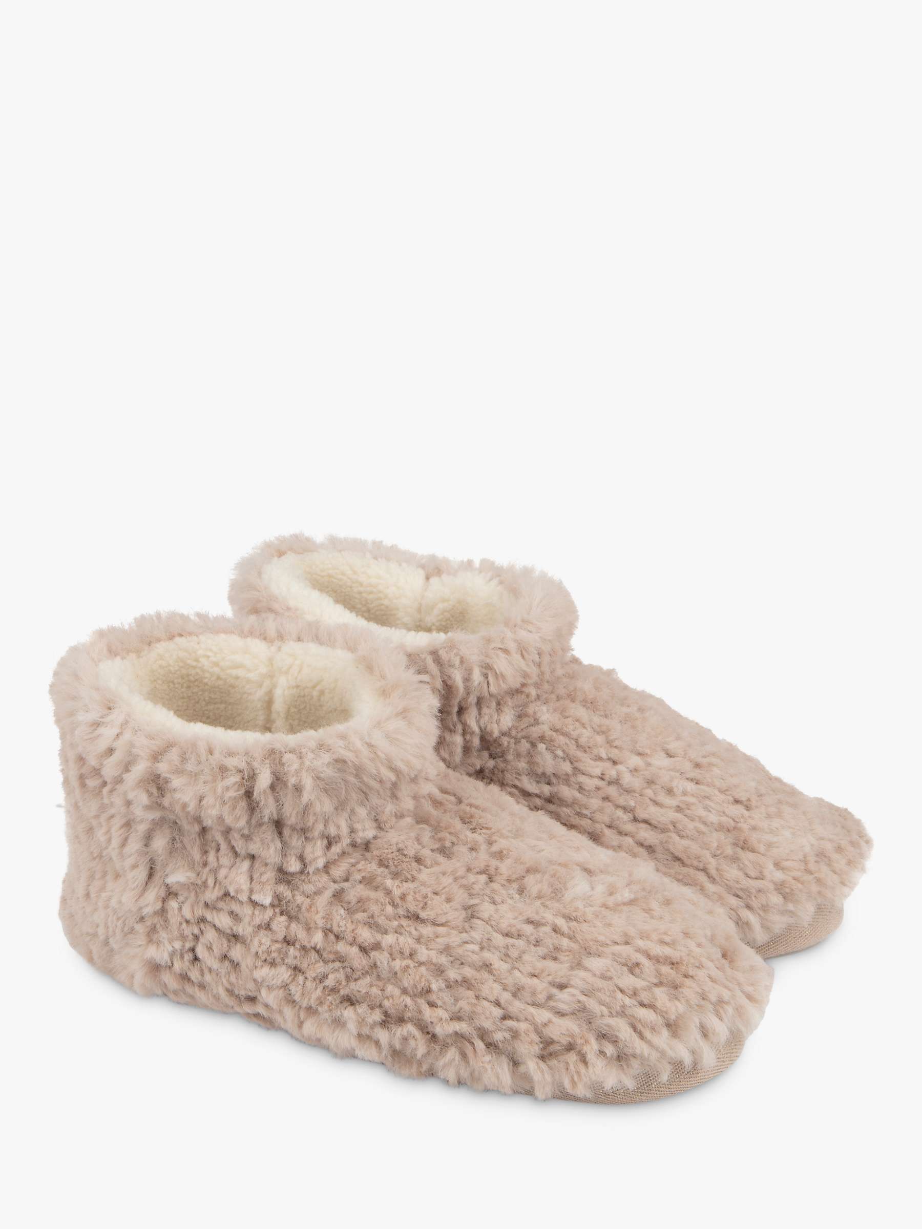 Buy totes Faux Fur Slipper Boots, Oat Online at johnlewis.com