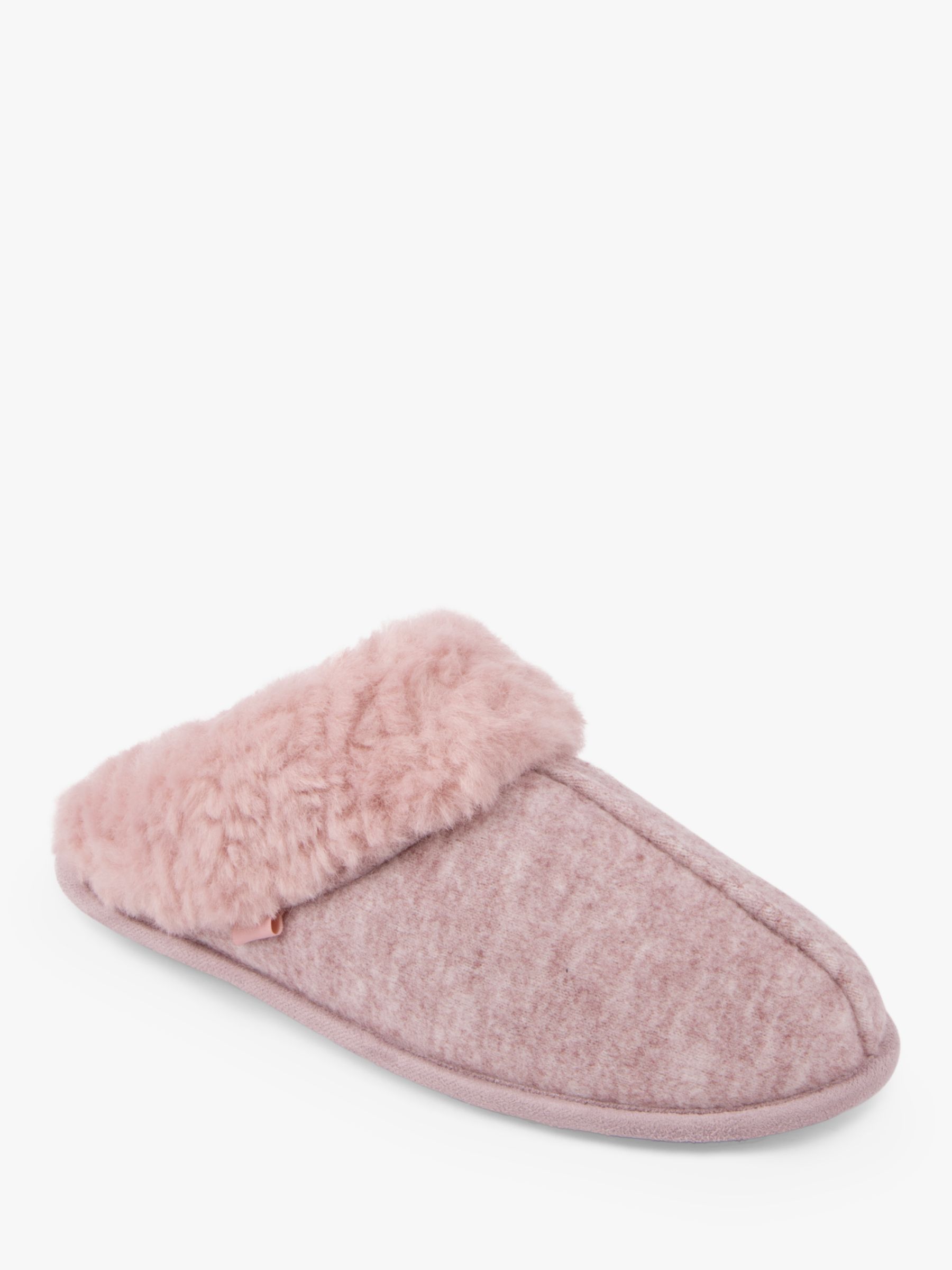 totes Knitted Mule Slippers, Pink at John Lewis & Partners