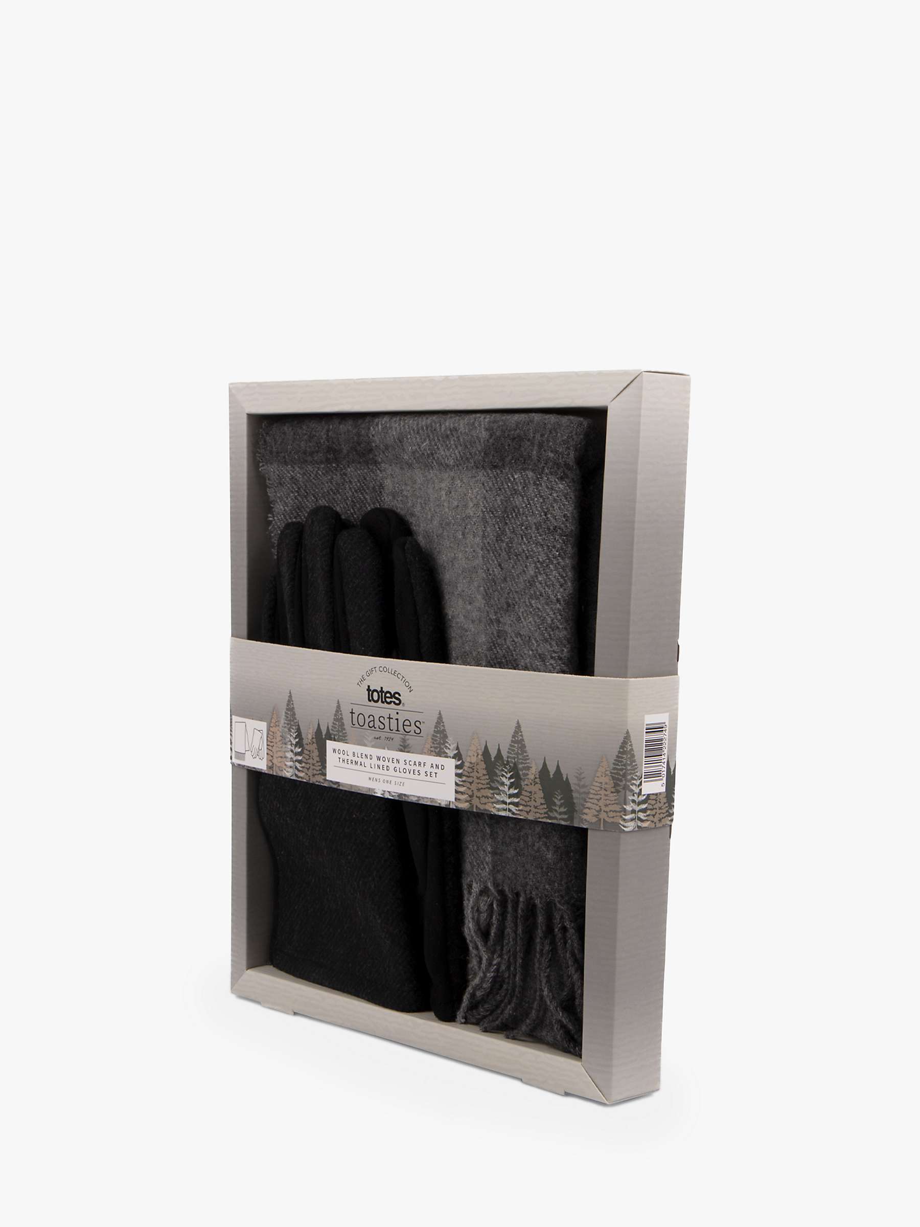 Buy totes Wool Blend Check Scarf and Thermal Lined Gloves Set, Grey/Multi Online at johnlewis.com