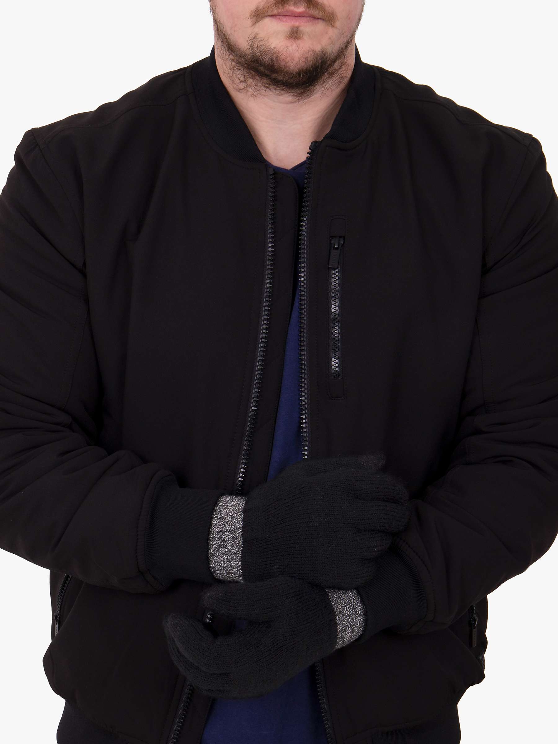 Buy totes Thermal Stretch Knitted Smartouch Gloves, Black Online at johnlewis.com