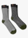 totes Chunky Thermal Wool Blend Socks, Pack of 2, Grey/Khaki