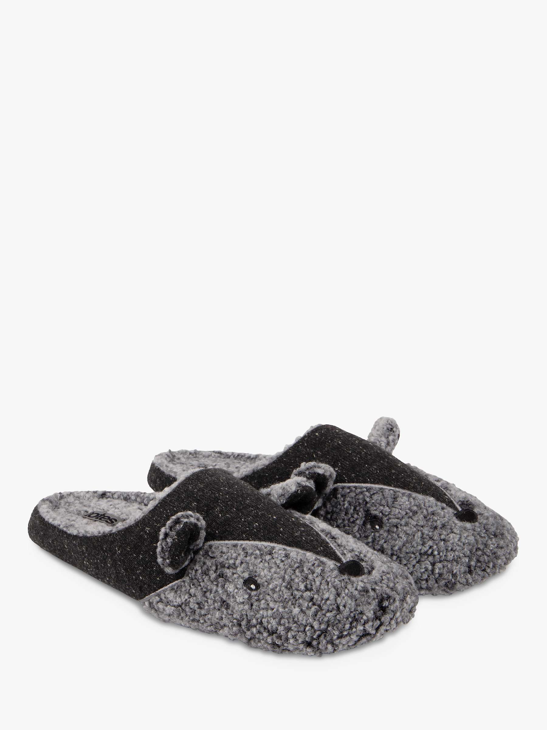 Buy totes Mouse Mule Slippers, Black/Grey Online at johnlewis.com