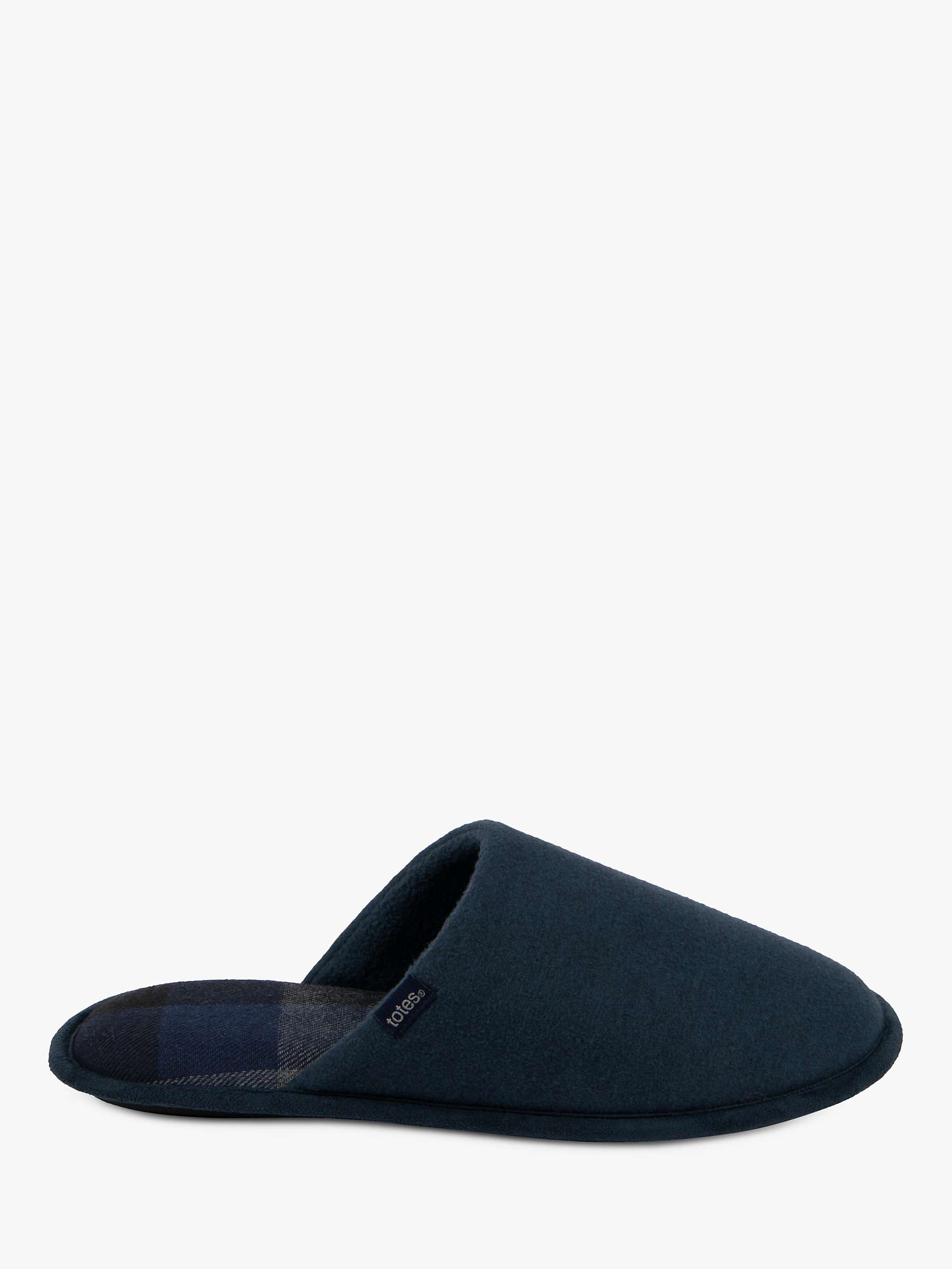 Buy totes Check Lining Mule Slippers, Navy Online at johnlewis.com
