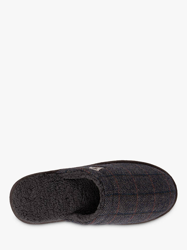 totes Herringbone Mule Style Wool Blend Slippers, Navy/Multi