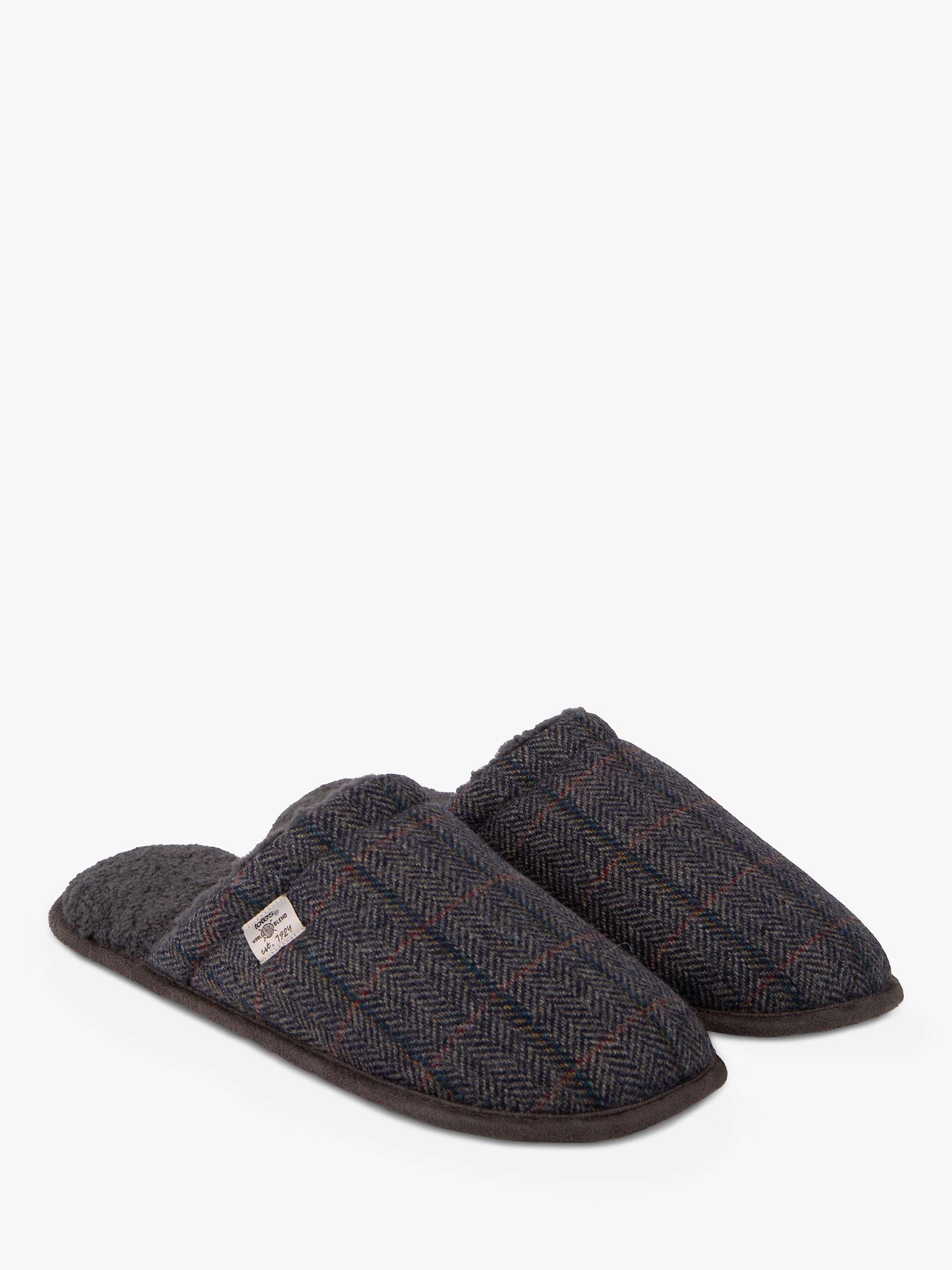 Buy totes Herringbone Mule Style Wool Blend Slippers, Navy/Multi Online at johnlewis.com