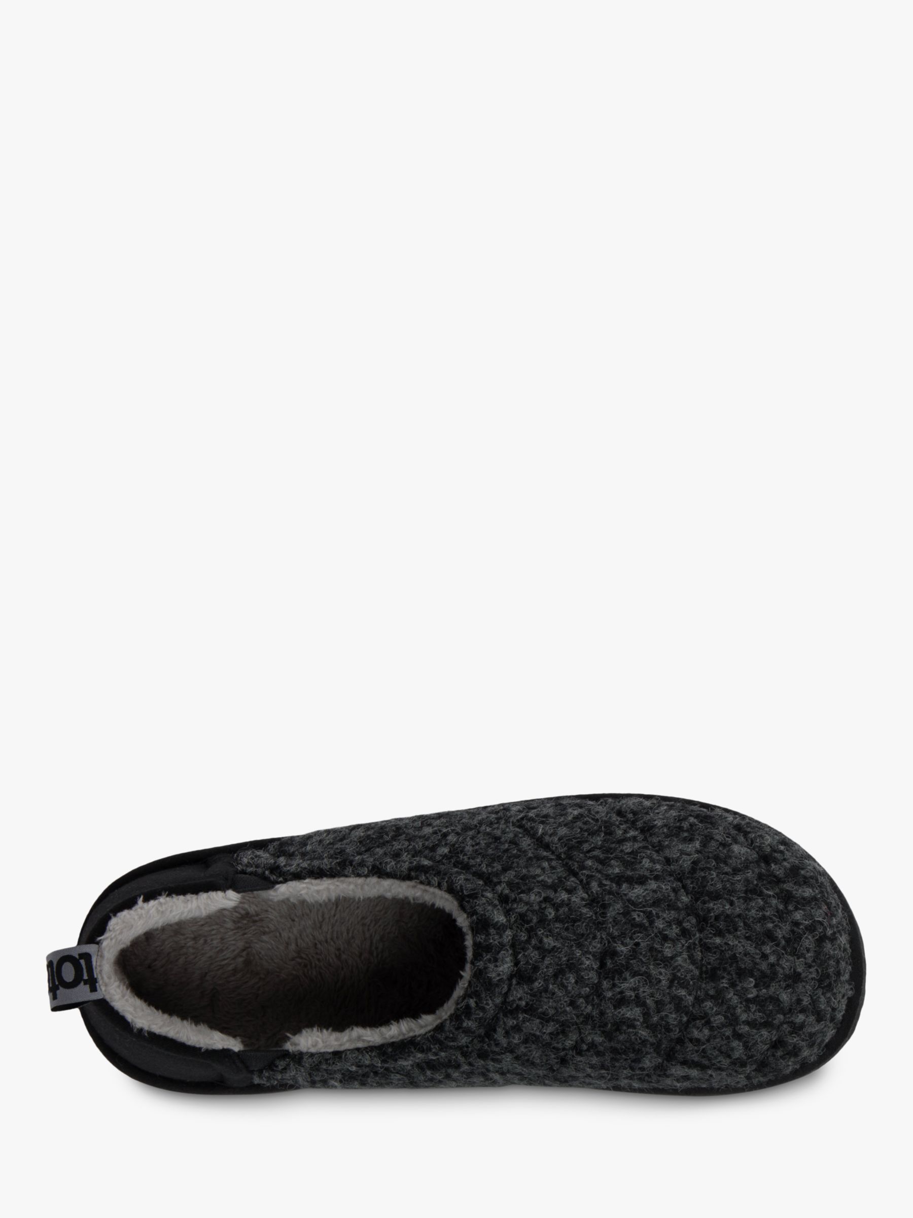 totes Quilted Full Back Slippers, Black, 8