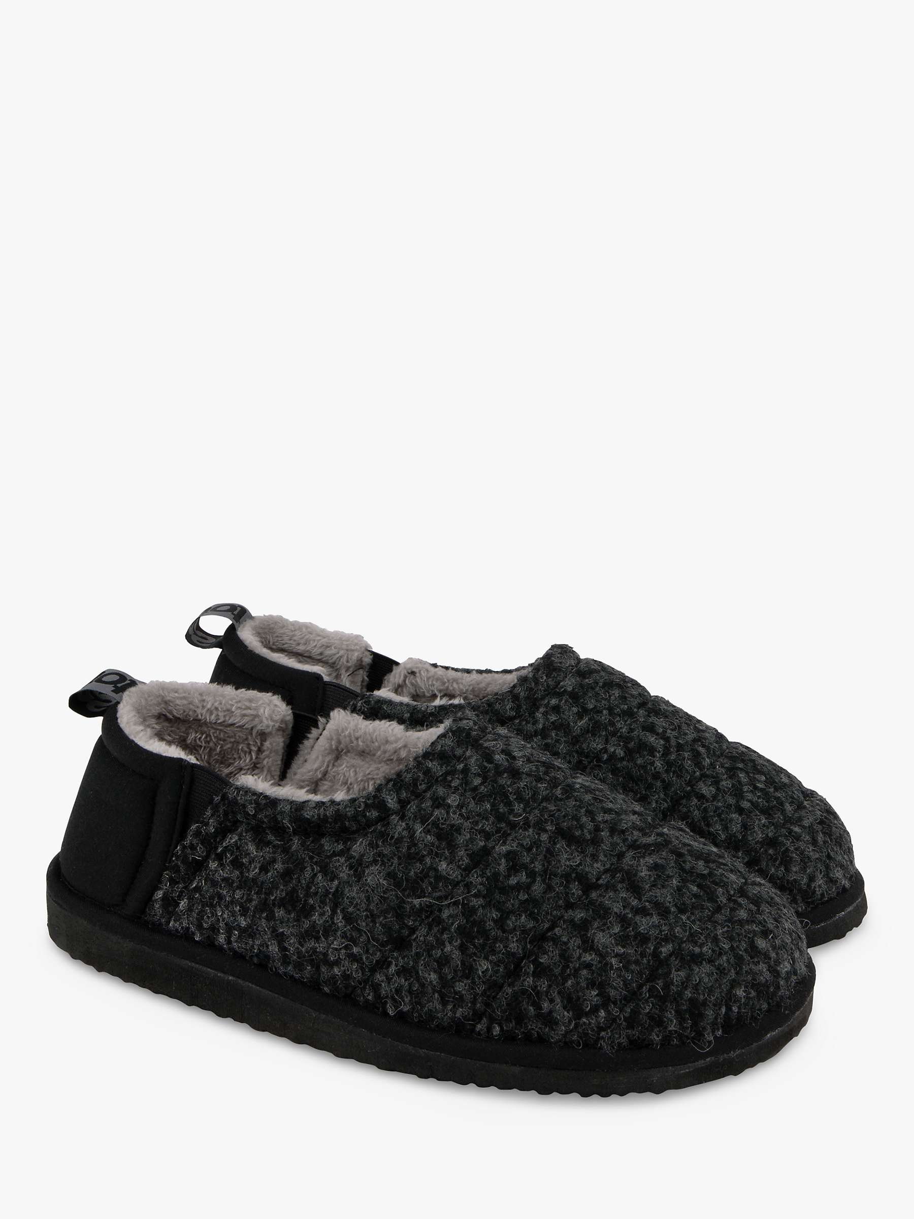 Buy totes Quilted Full Back Slippers, Black Online at johnlewis.com