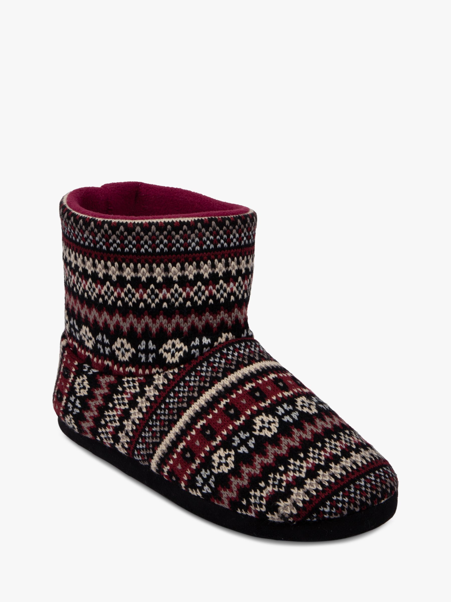 totes Fair Isle Bootie Style Slippers, Multi at John Lewis & Partners