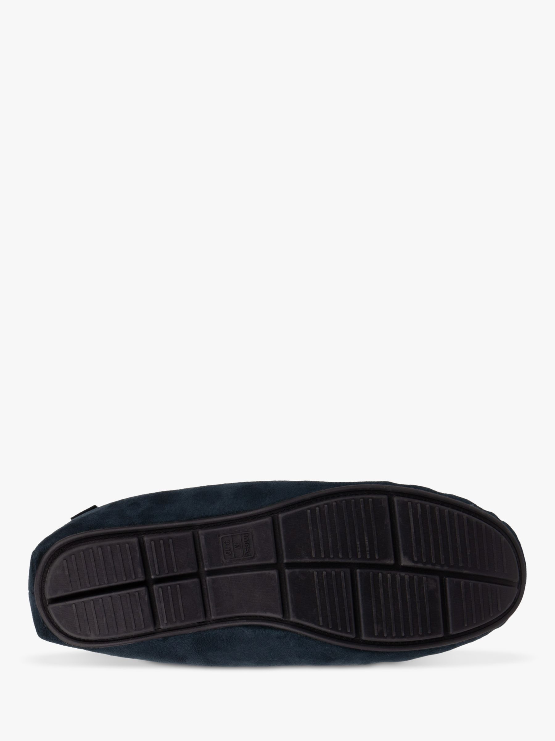 Buy totes Moccasin Style Faux Fur Lining Slippers, Navy Online at johnlewis.com