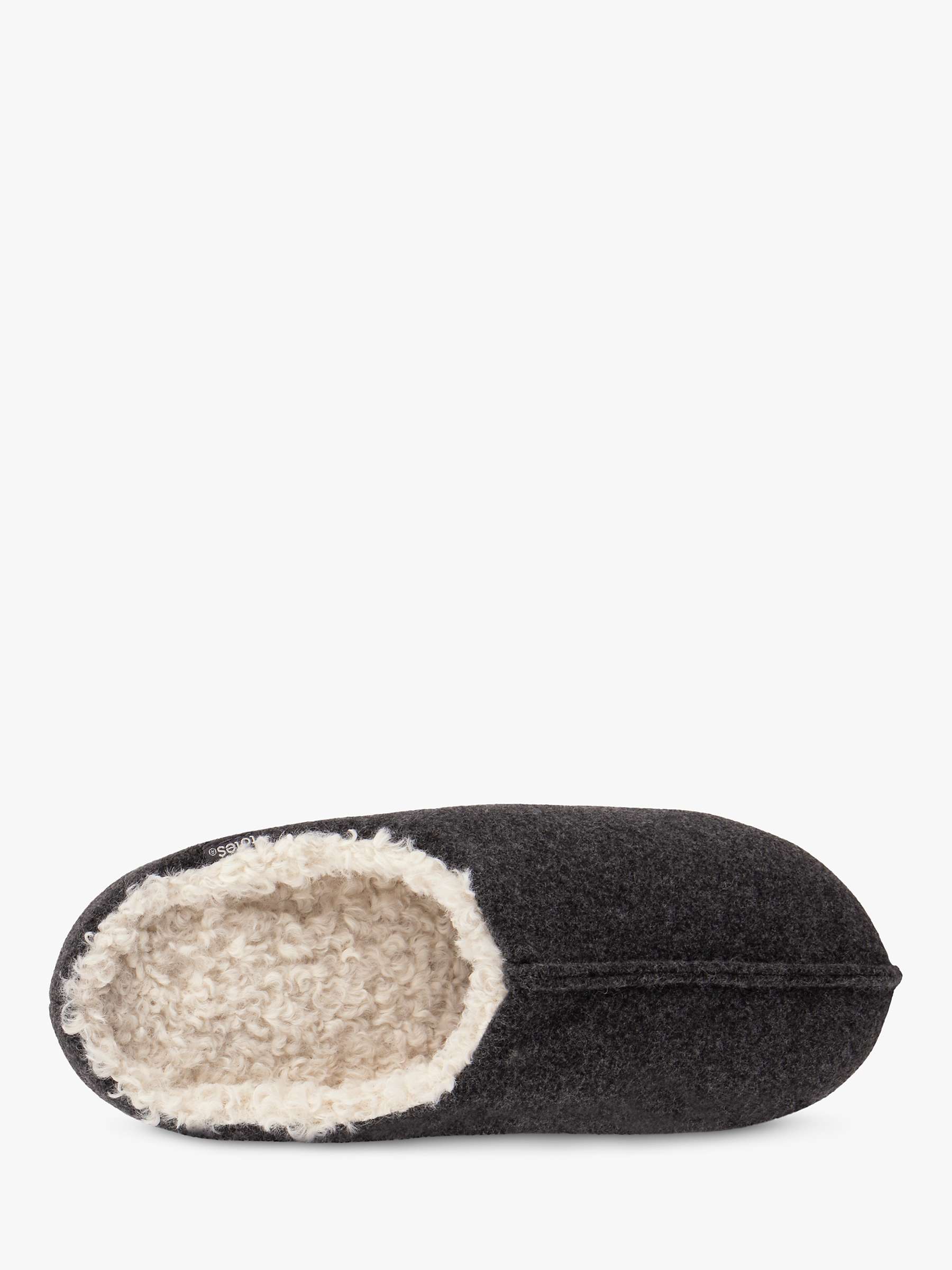 Buy totes ICONS Felted Centre Seam Mule Slippers, Charcoal Online at johnlewis.com