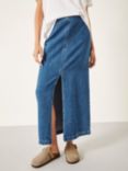 HUSH Rachel Denim Maxi Skirt, Mid Authentic Blue