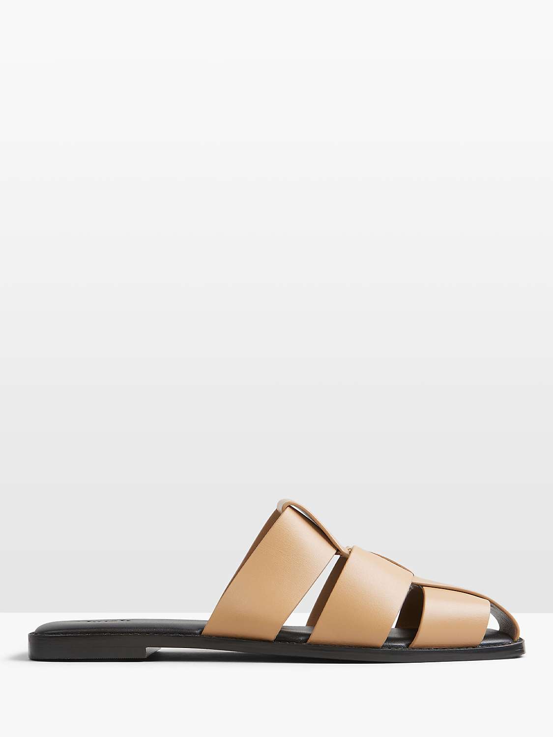 Buy HUSH Penelope Leather Cage Mule Flats, Tan Online at johnlewis.com