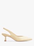 HUSH Lola Slingback Leather Kitten Heels, Ecru