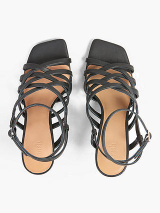 HUSH Gisele Stiletto Heel Leather Sandals, Black