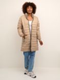 KAFFE Lira Zipped Long Puffer Jacket, Smoke Gray